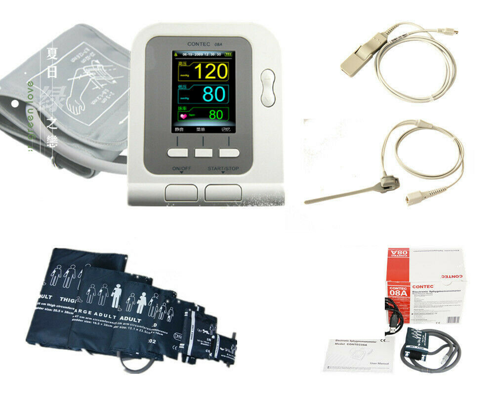 Home Care FDA CE Digital Blood Pressure Monitor Upper Arm NIBP SpO2 PR+ Software
