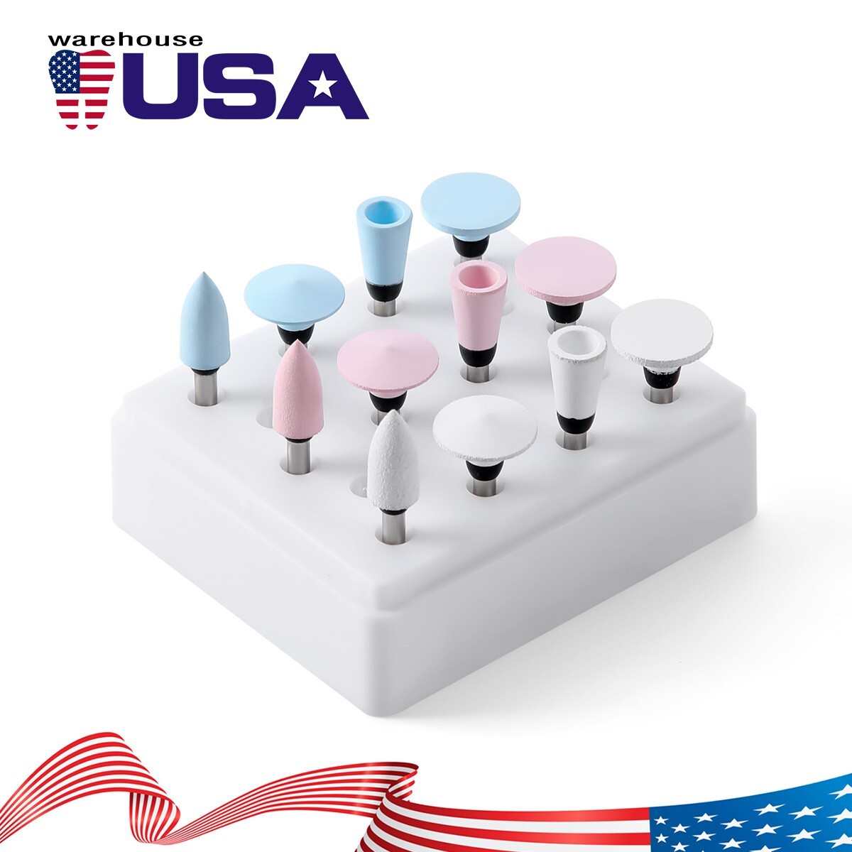 Dental Composite Polishing Burs Kit RA 2.35mm Silicone Polisher for Contra Angle