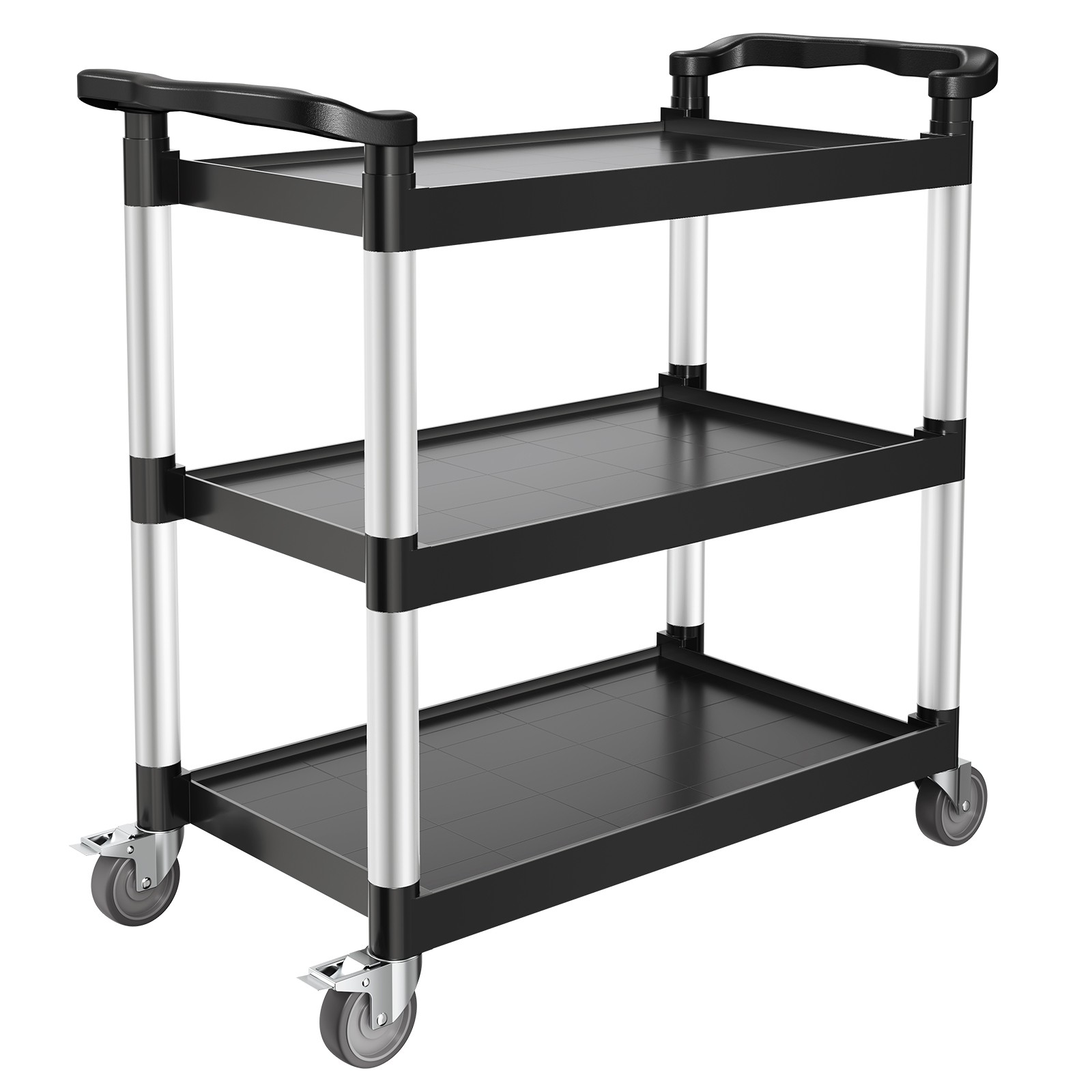 Heavy Duty Utility Cart 500 lbs Capacity 3-tier Service Cart with Wheels