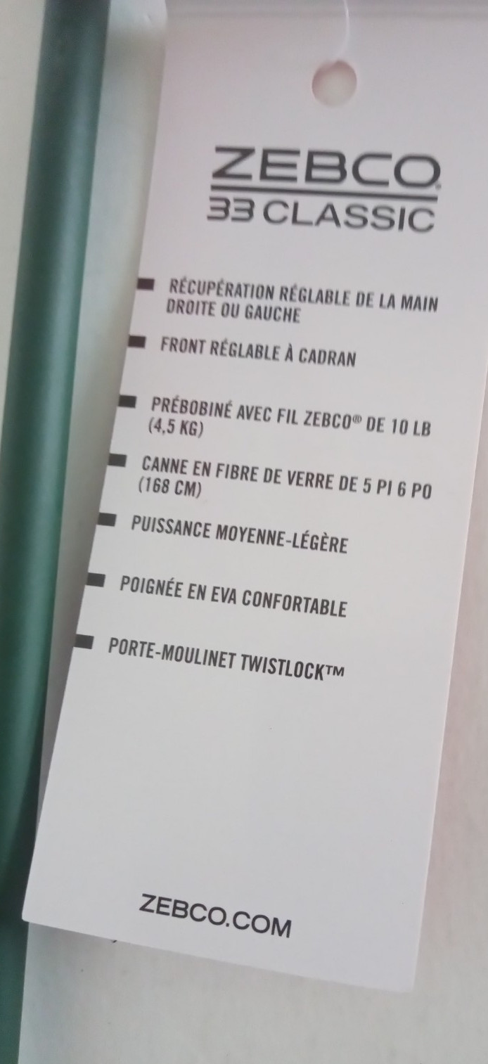 new Zebco 33 classic style combo green 33CL562MA Classic Spincast 5ft 6" Rod