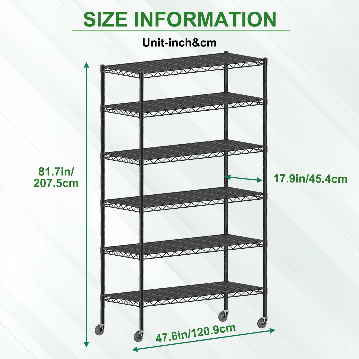 New 6 Tier Wire Shelving Unit NSF Metal Shelf Rack 2100 LBS Capacity 18"x48"x82"