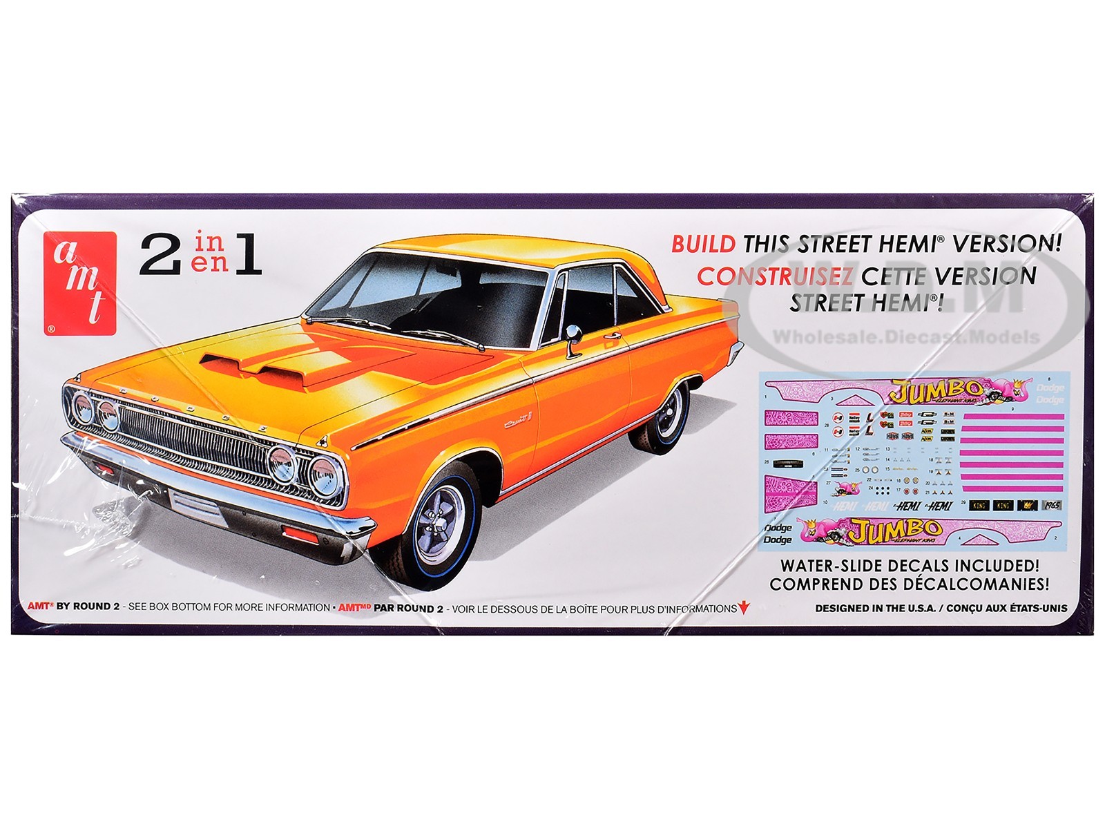 SKILL 2 MODEL KIT 1965 DODGE CORONET 500 HEMI 2-IN-1 KIT 1/25 BY AMT AMT1499 M