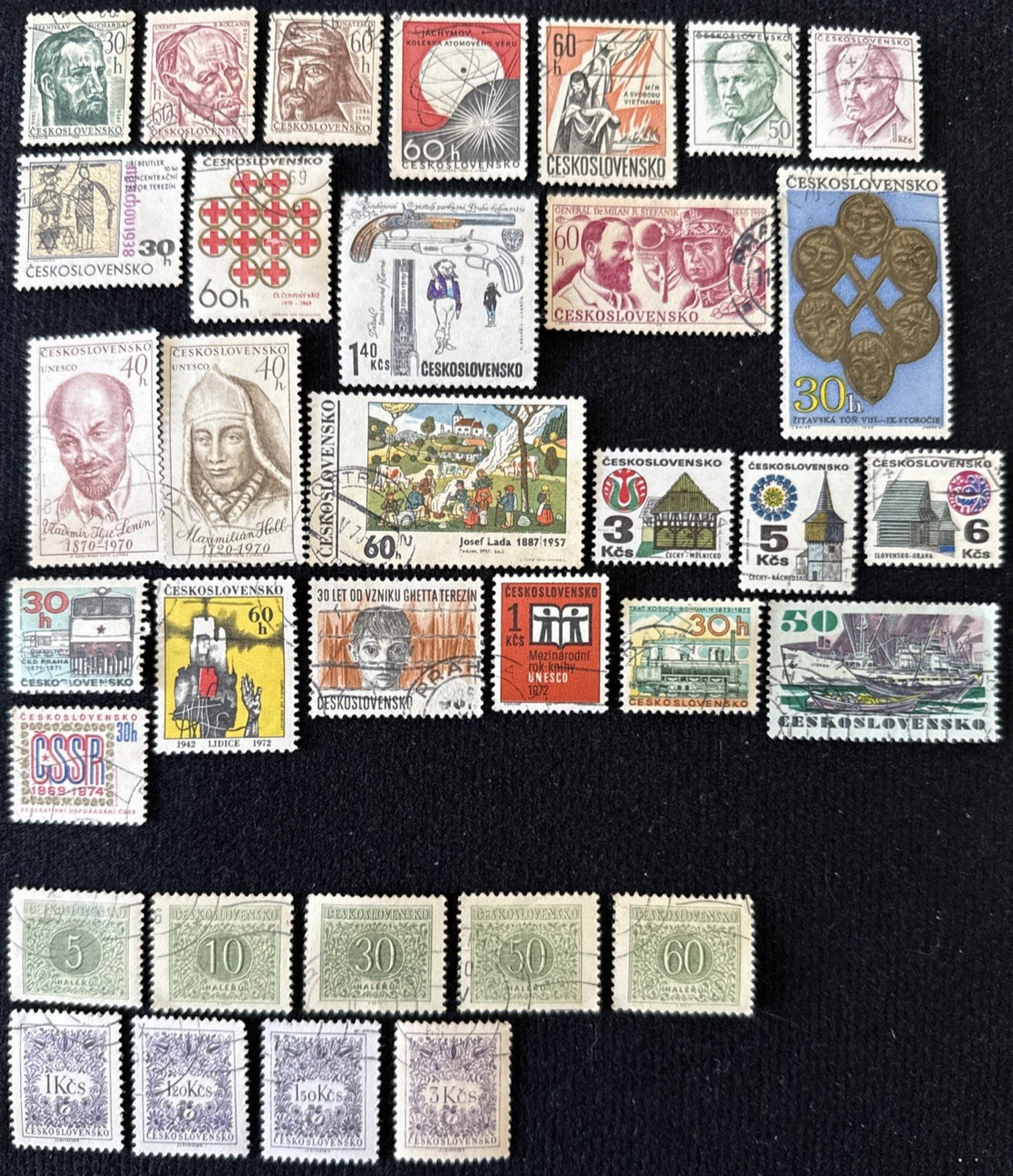 1954-74 Czechoslovakia 34 Stamps Used, SC#1362-1915,J82-J93 Incomplete