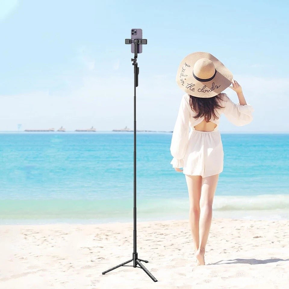 68" Professional Remote Selfie Stick With Cell Phone Holder Camera Tripod Stand