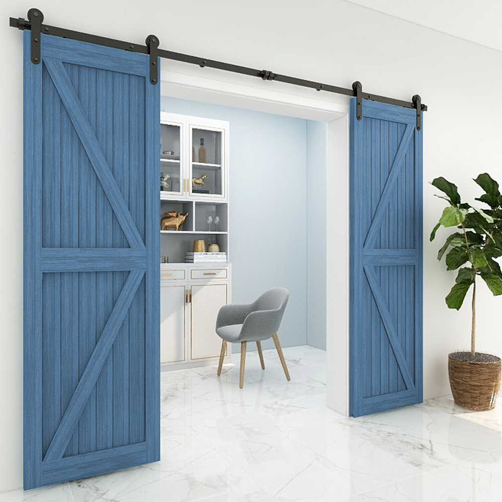 4FT -20FT Sliding Barn Door Hardware Track Single/Double Door Kit, Home/Kitchen