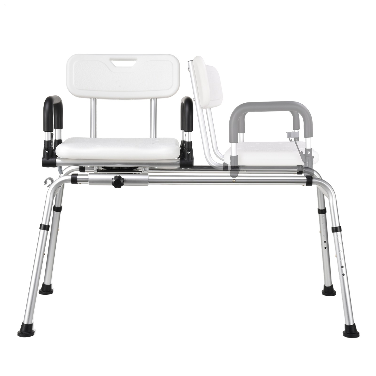 Sliding Tub Transfer Bench Shower Chair w/ 360 Degree Swivel Seat 220LBS