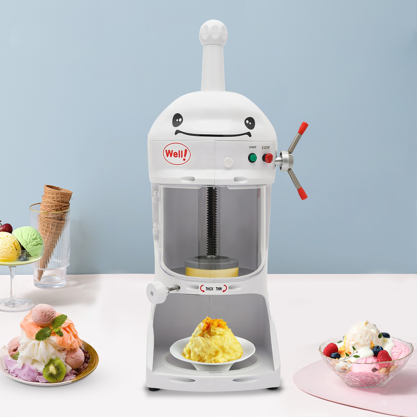 Ice Cub Shaved Ice Machine Commercial Ice Shaver Snow Cone Maker Premium 350W