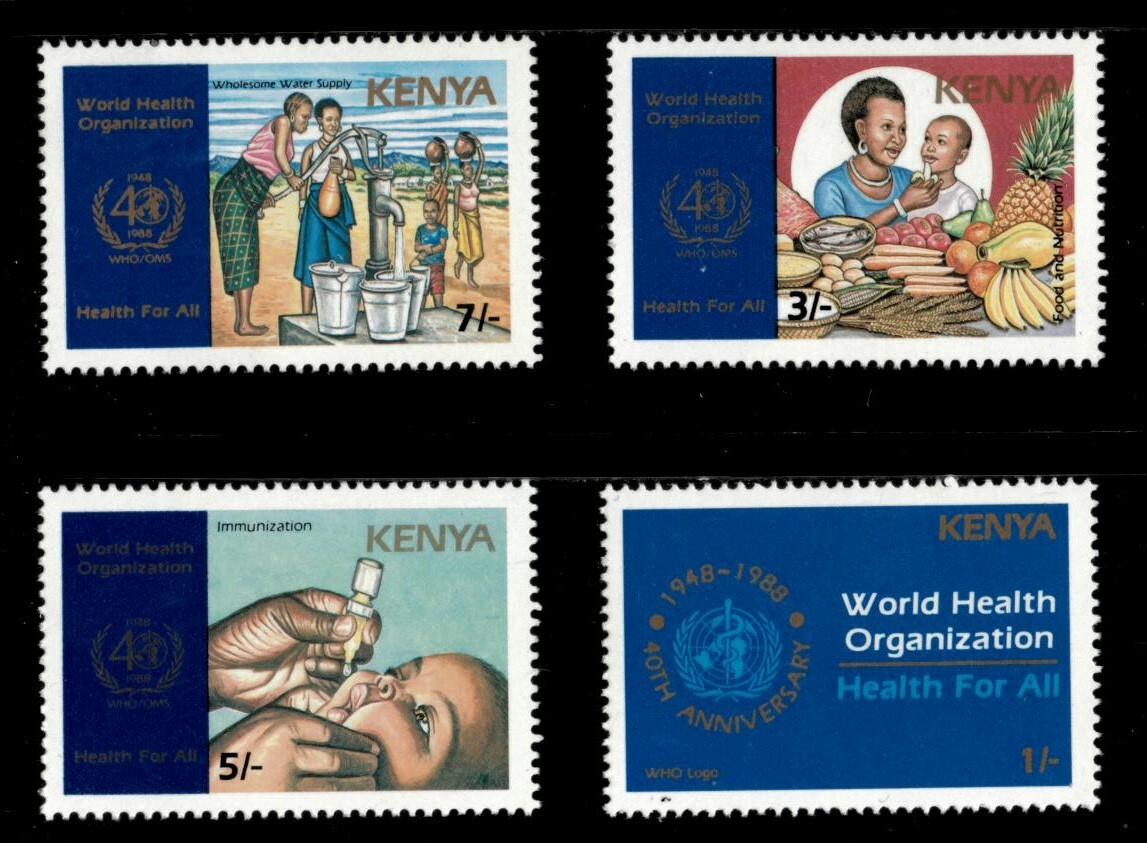 Kenya 1988 - World Health Organization, 40 Years - Set of 4v - Sc 453-56 - MNH