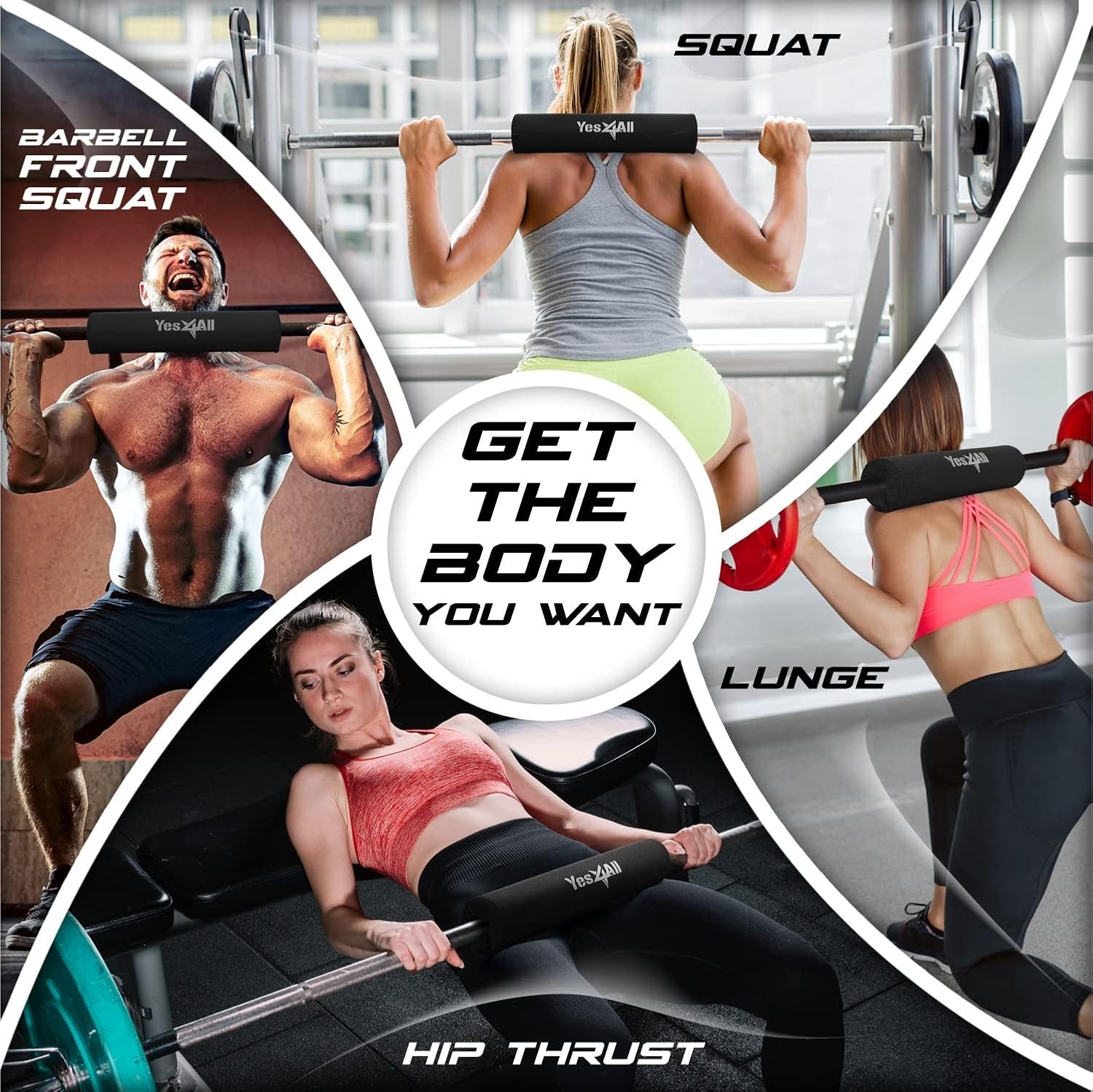 Ergonomic Foam Bar Pad for Safeguard Squats & Hip Thrusts - Portable Design