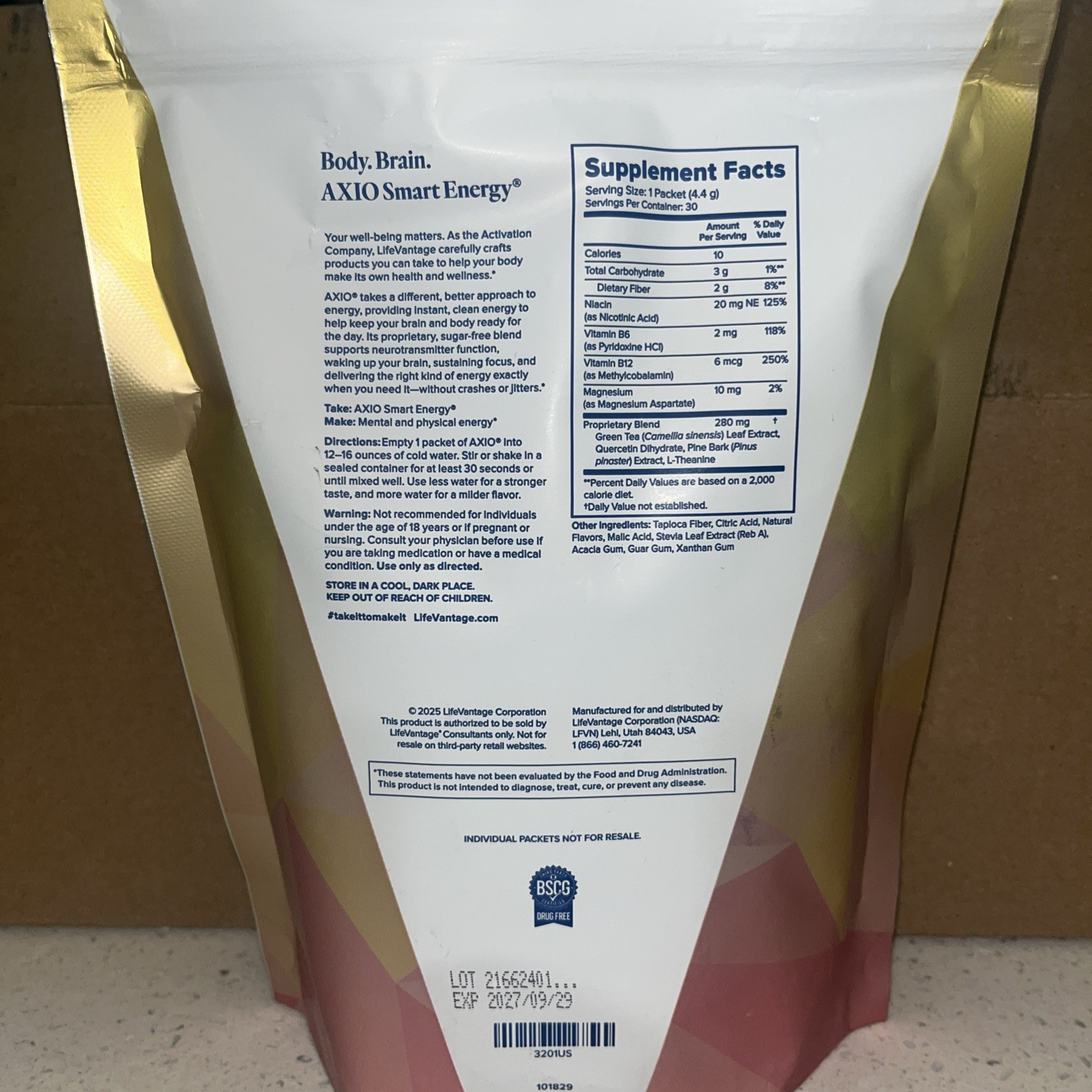 AXIO Peach Nectarine Flavor 30 Stick Packs /FRE SHIPPING 🚛✅