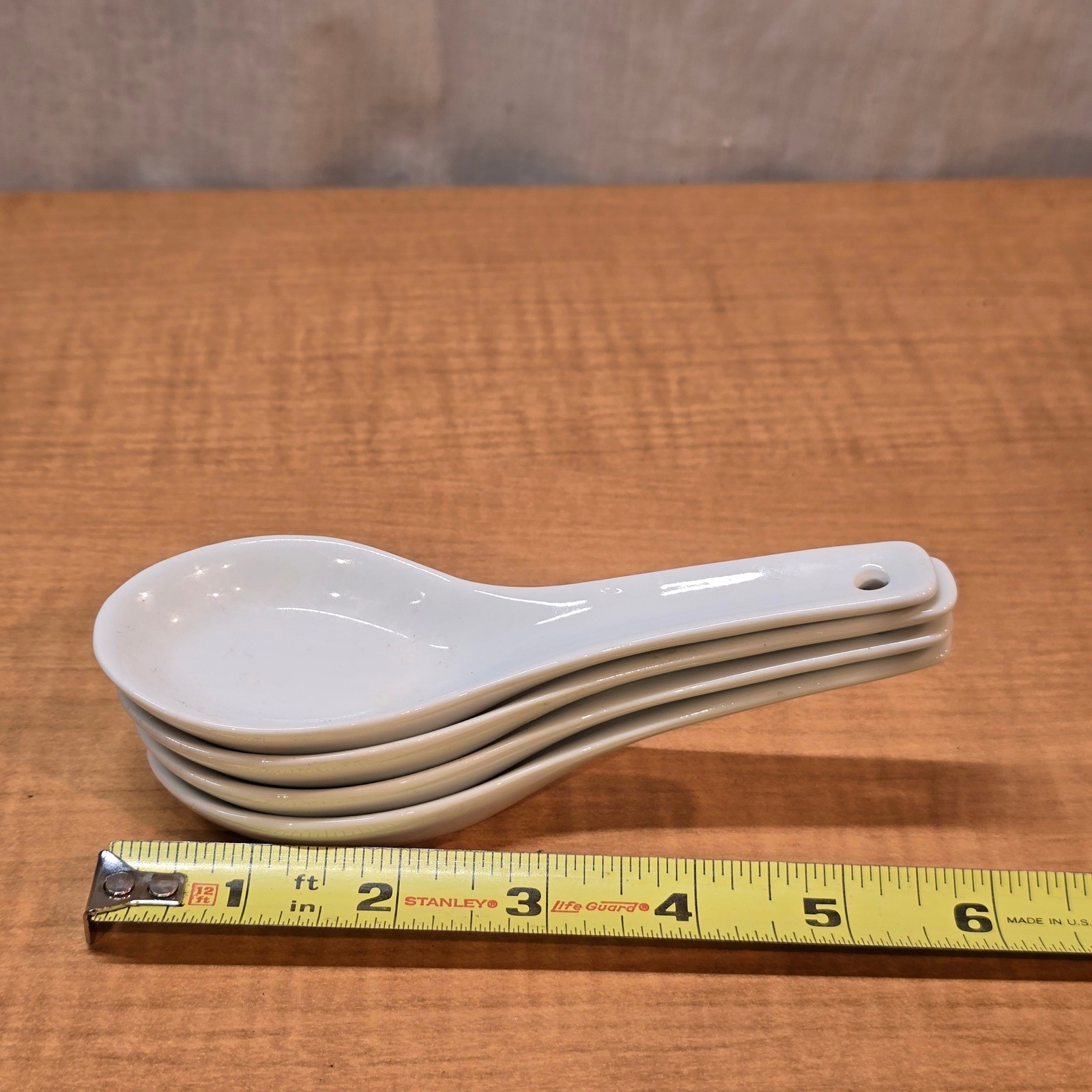 4 Saki Spoons Pier 1 China White Serving Spoon Liquid Display