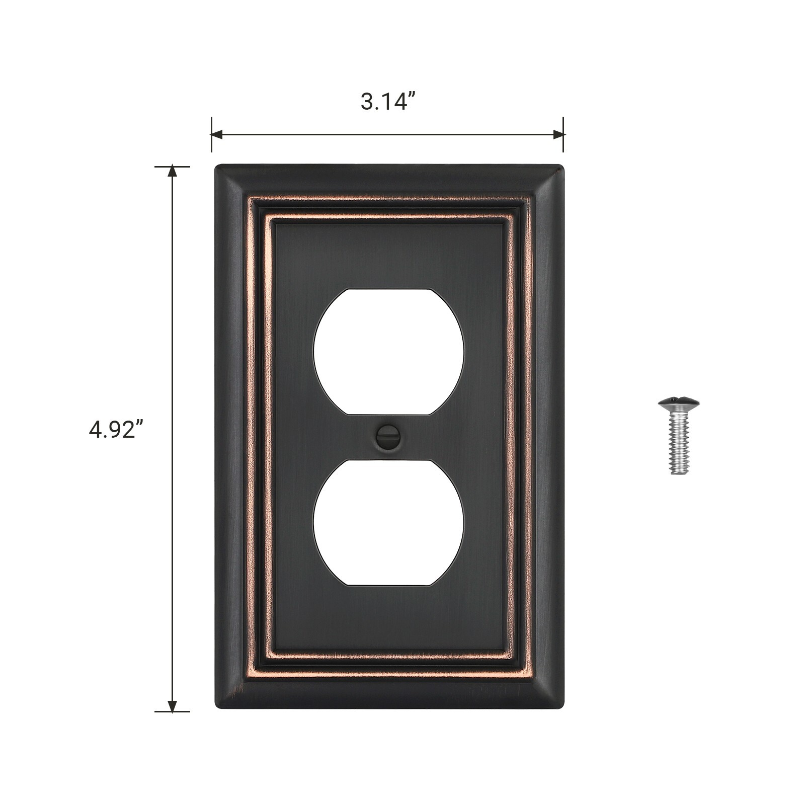 DEWENWILS 4-Pack Duplex Wall Plate, Metal Wall Outlet Cover, Aged Bronze, Duplex