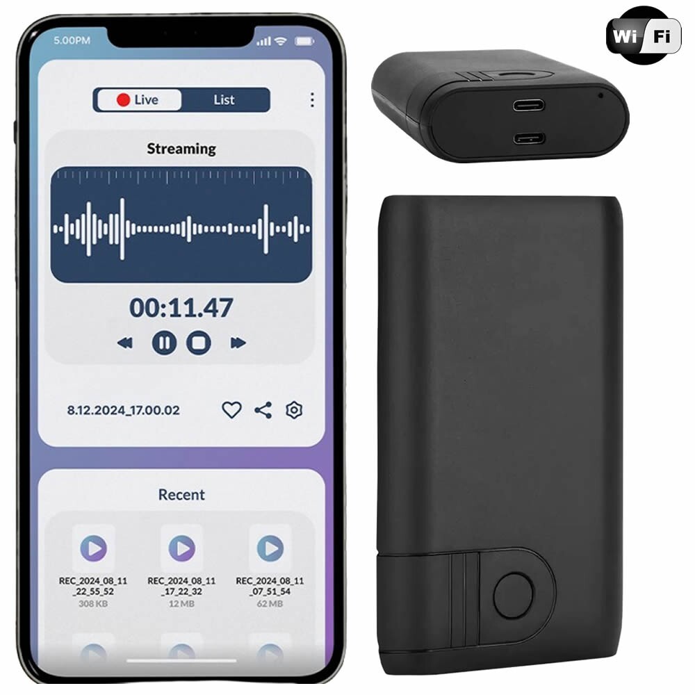 WiFi Voice Recorder Wireless Audio Recording Real Time Wifi Voice Recorder  TC27