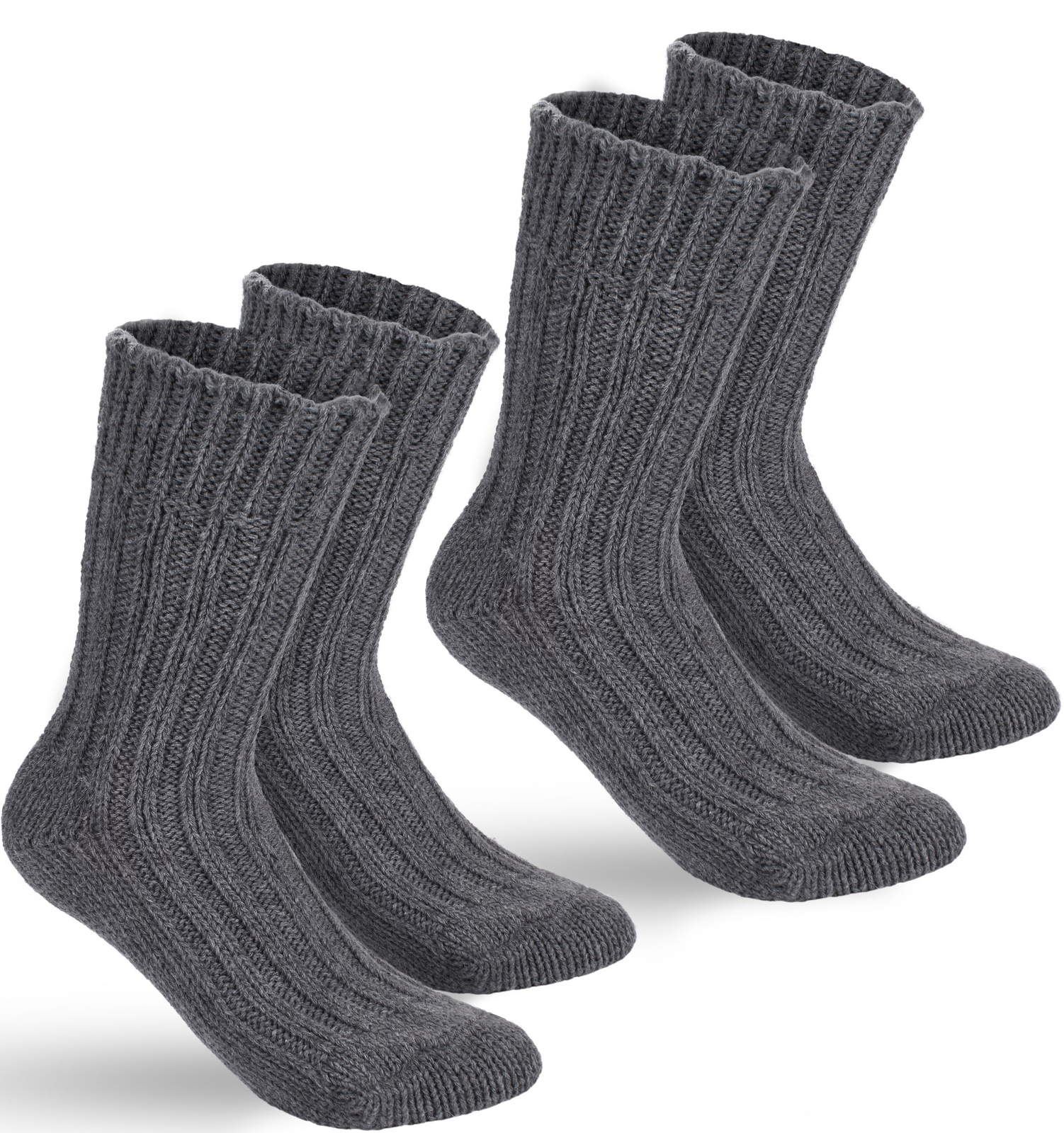 BRUBAKER 2 Pairs Unisex Alpaca Wool Socks - Thick Winter Socks for Men or Women