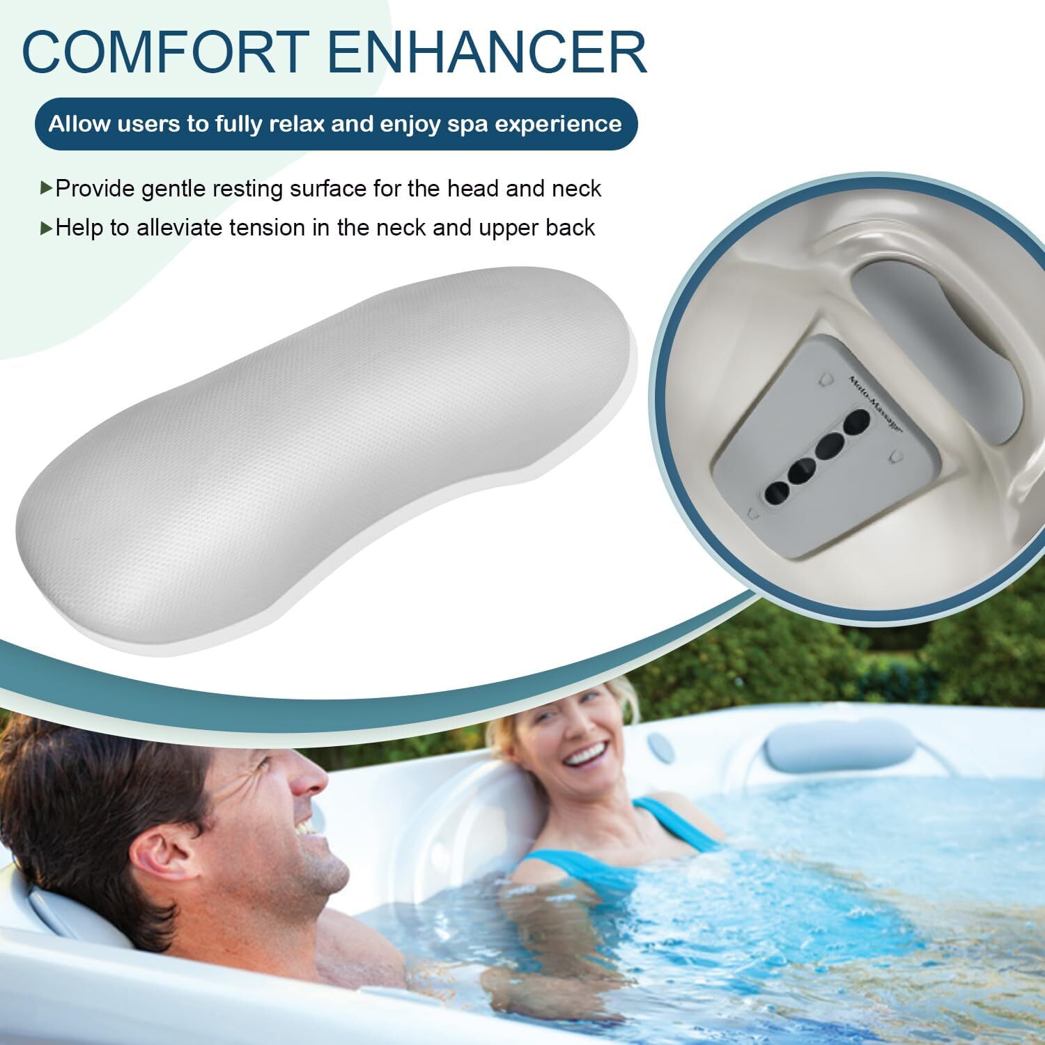 4-Pack 77444 Hot Tub Head Rest Pillows for Hot Spot Relay, Rhythm, SX, Tempo, TX