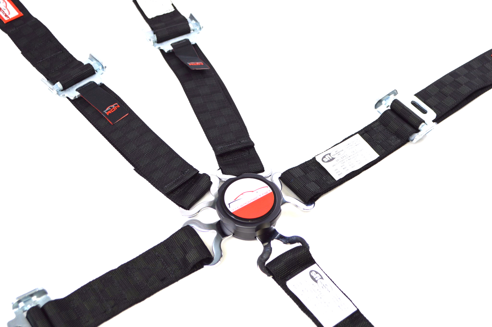 YOUTH RACING HARNESS 5 PT 2" SFI 16.1 PULL DOWN UNIVERSAL CAM LOCK BLACK CHECKER