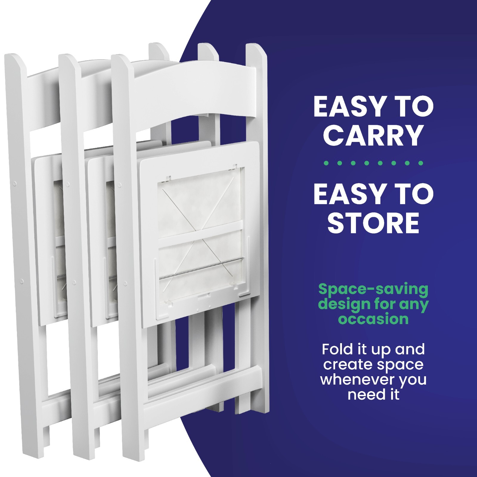 Folding Chairs Indoor/Outdoor Folding White Chairs for Events