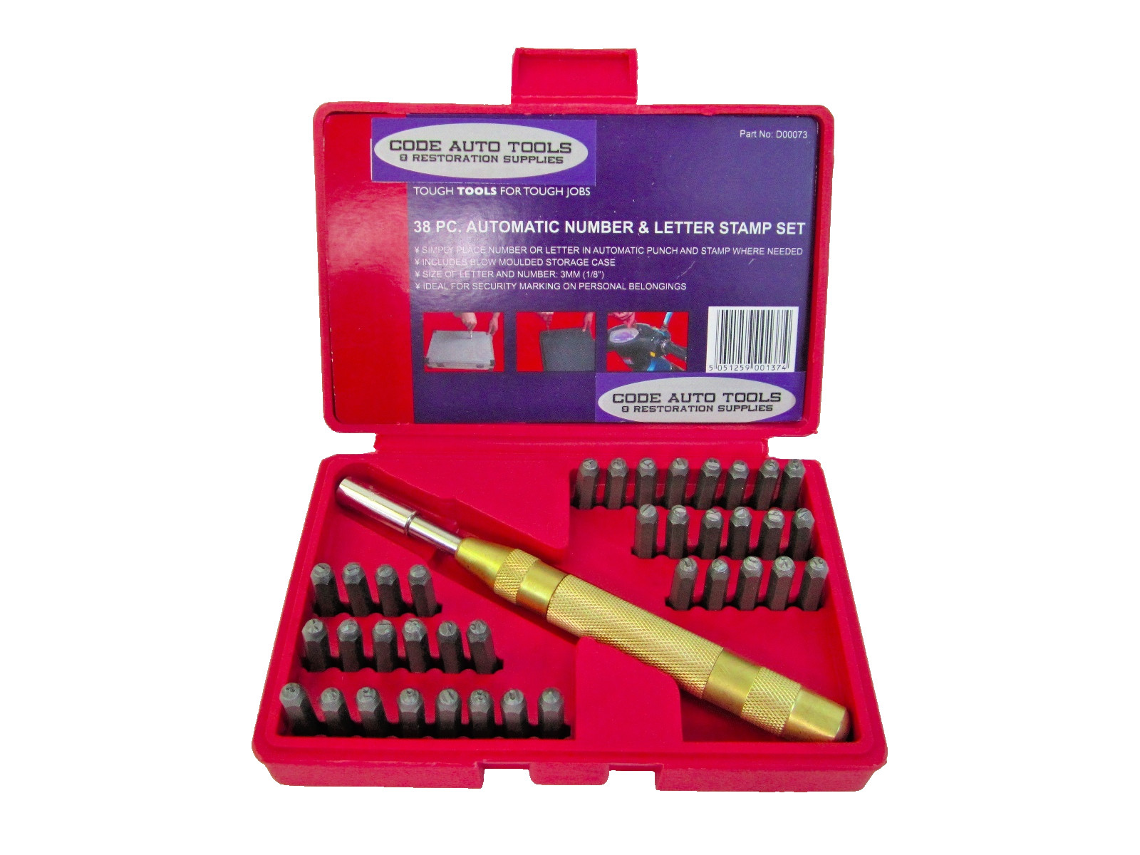 38Pc Number and Letter Stamping Set