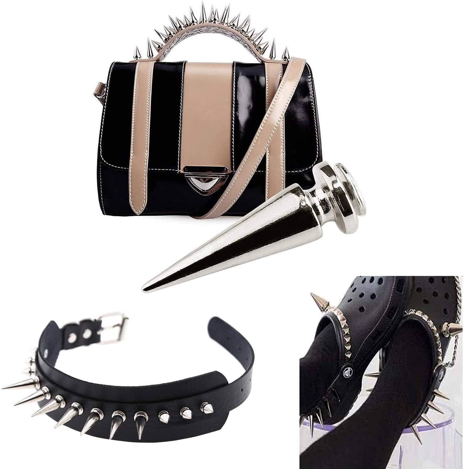 Bulks Metal Spikes Punk Cone Rivets Studs Screw for Clothing Jacket Leather A++