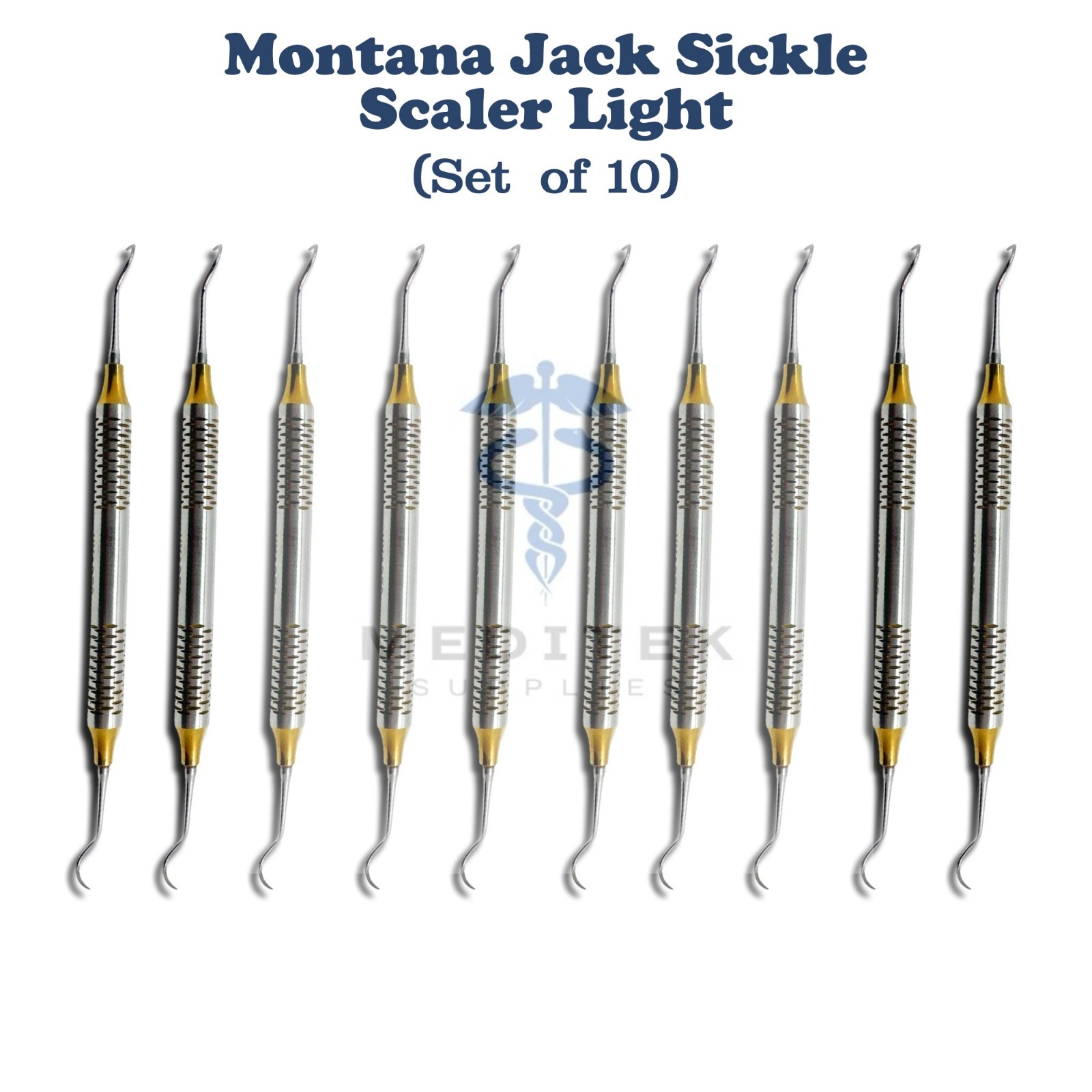 10X Periodontal Montana Jack Sickle Scaler Light Double Ended Dental Instruments