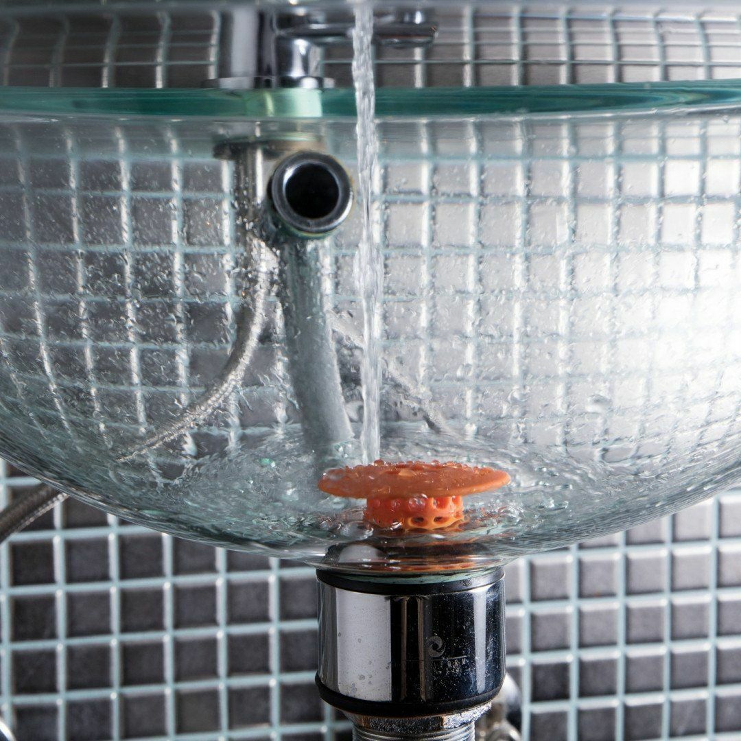 SinkShroom® (Orange) Revolutionary Hair Catcher Drain Protector by TubShroom