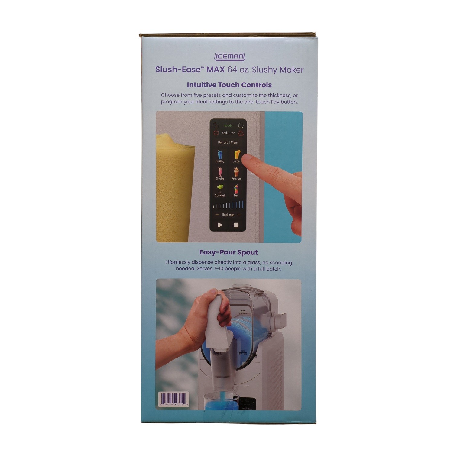 Iceman Slush-Ease Slushy Maker with Customizable Thickness, 64oz, White