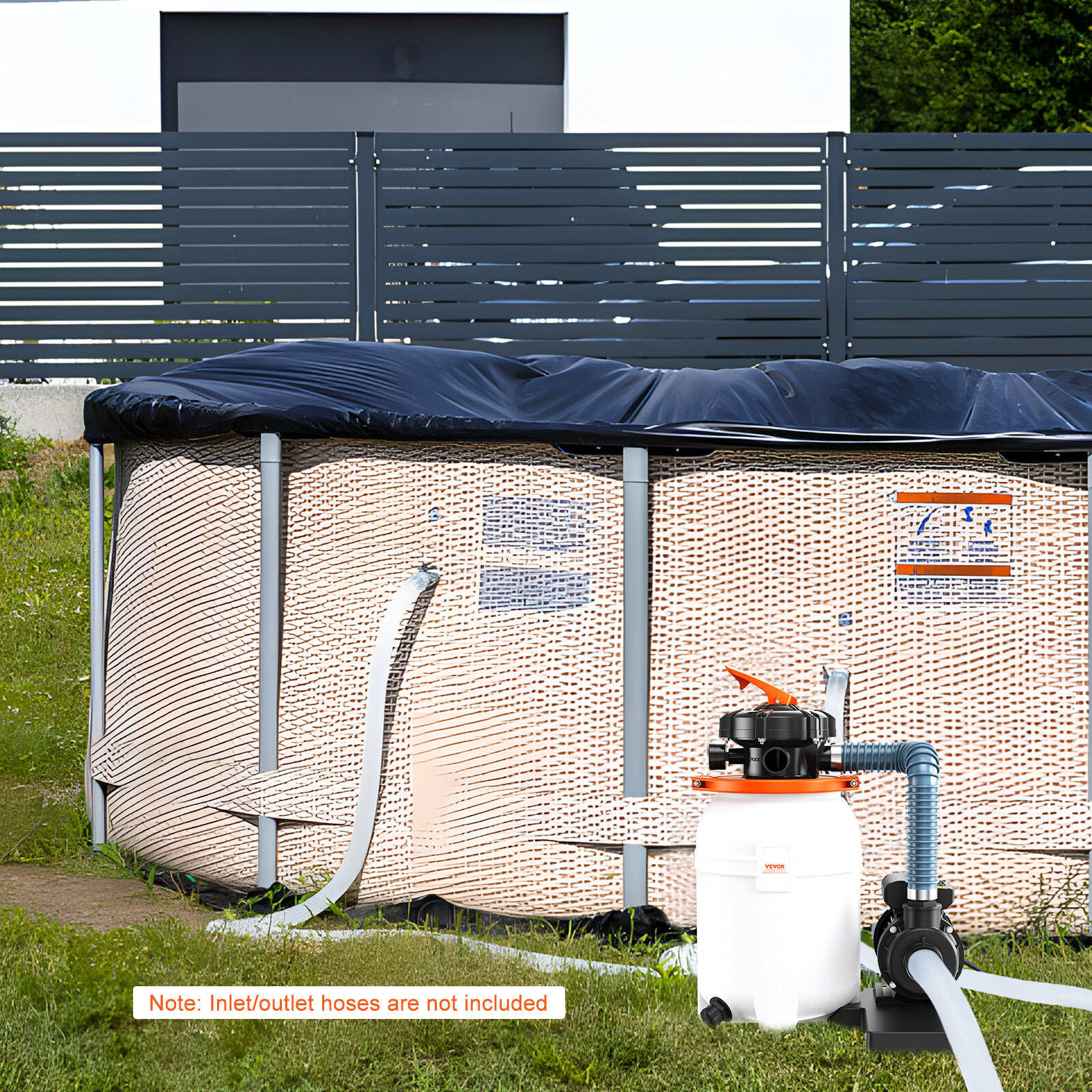 10" Sand Filter Above Ground with 1/3HP Pool Pump 1585GPH Flow 6-Way Valve