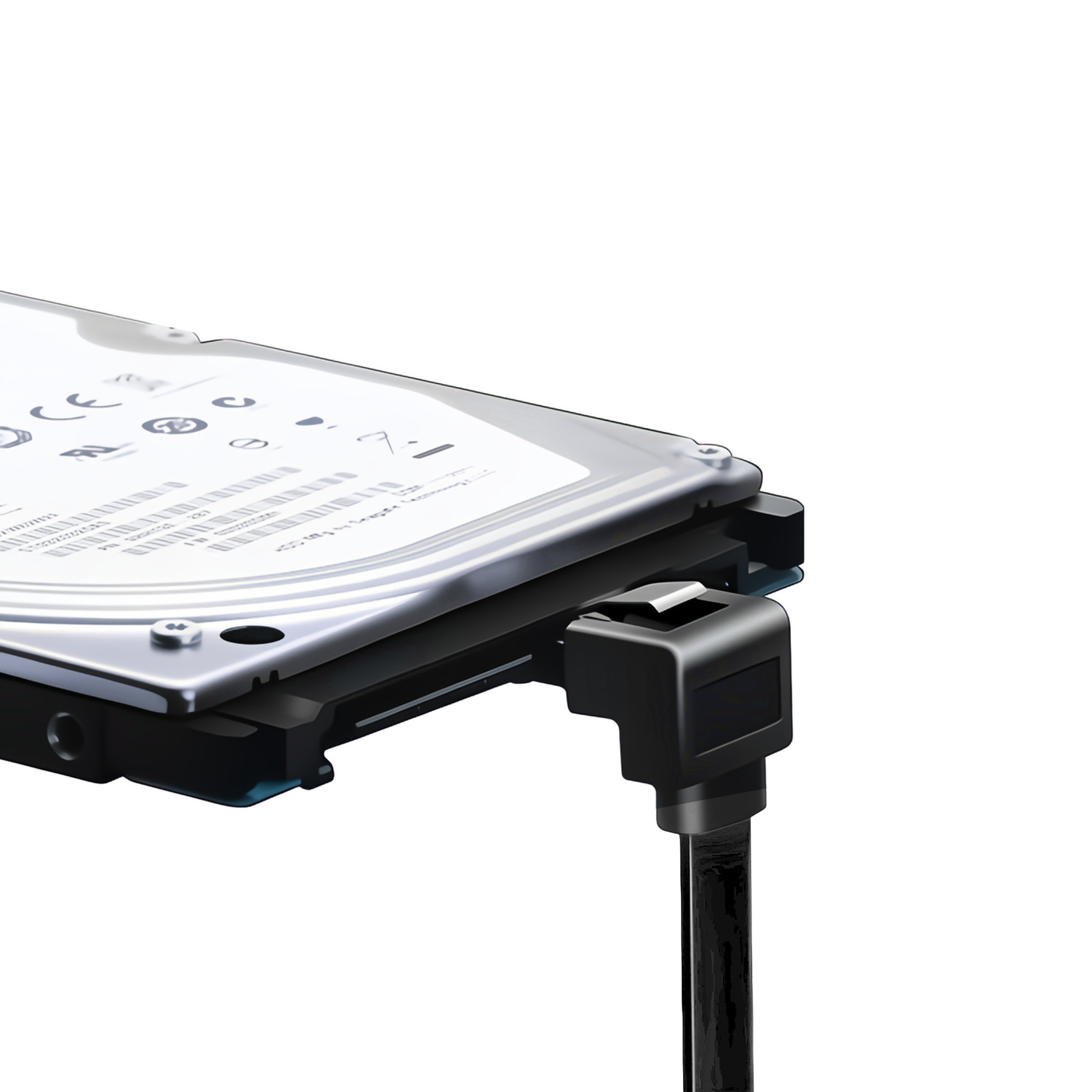 5x 18" SATA 3.0 Cable SATA3 III 6GB/s Right Angle SSD HDD Hard Drive, Black