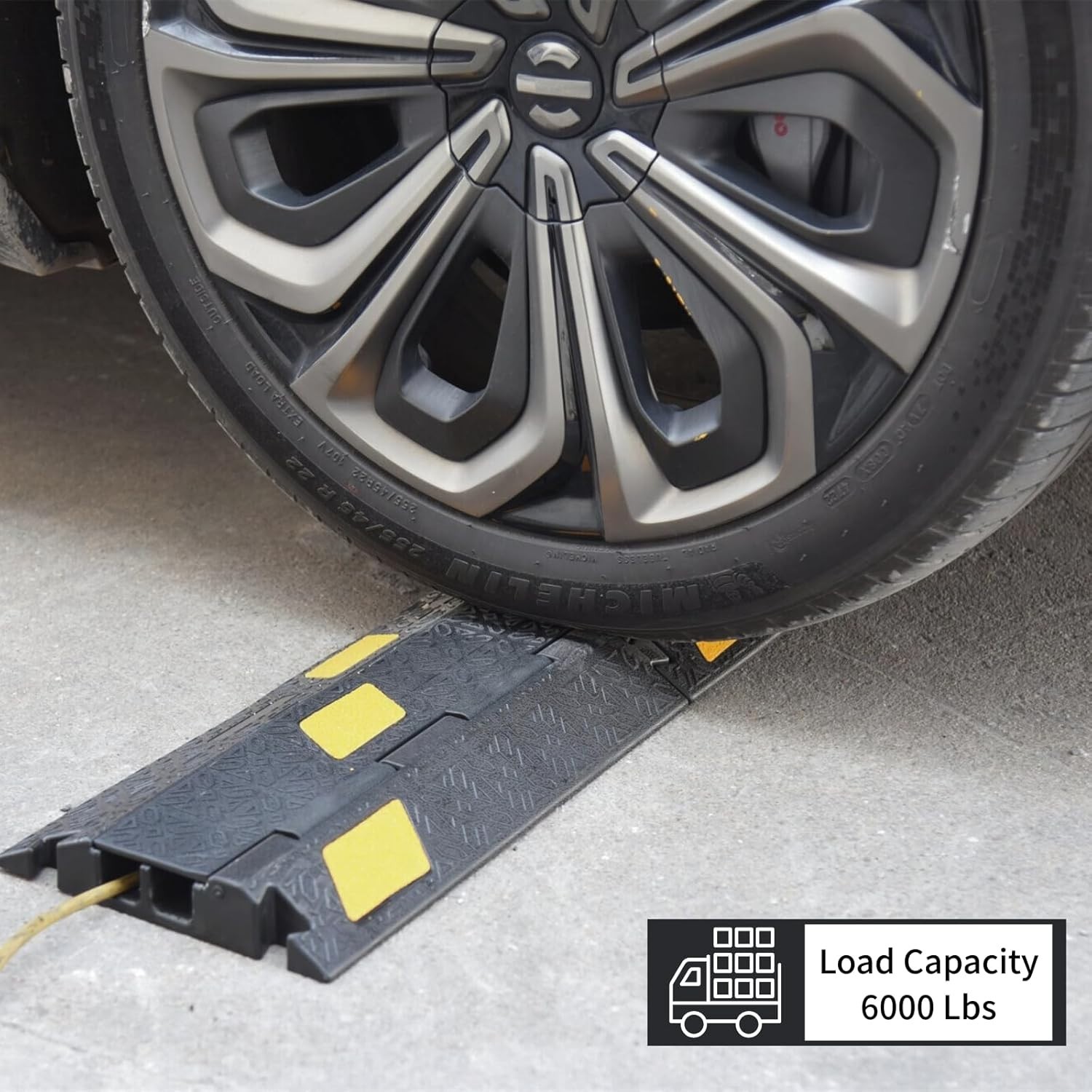 2/6Pack 2 Channel Cable Cover Ramp Rubber Cord Protector for Road or Garage