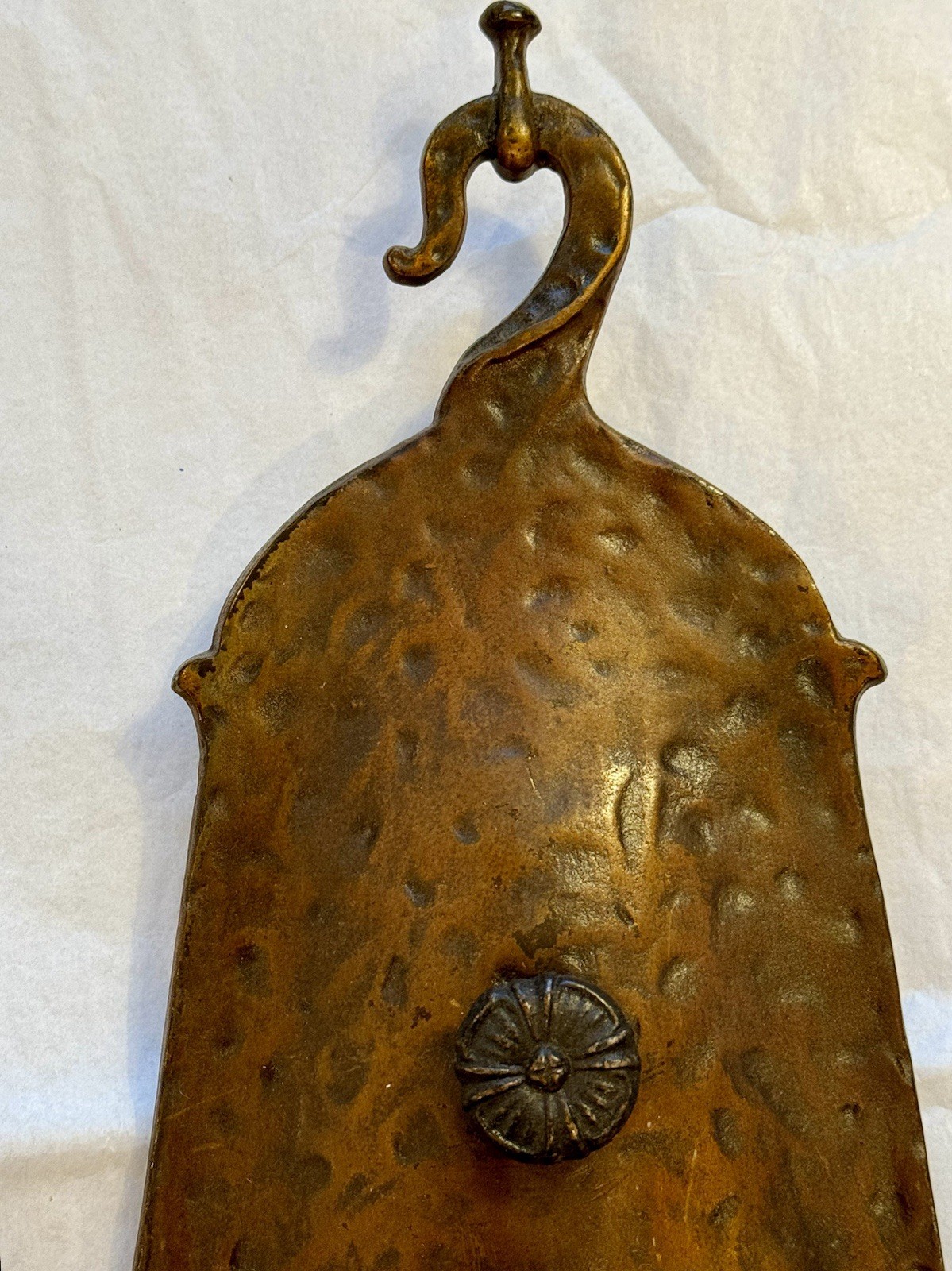 Antique Virden Dog Head Wall Sconces Arts Crafts Hammered Tudor