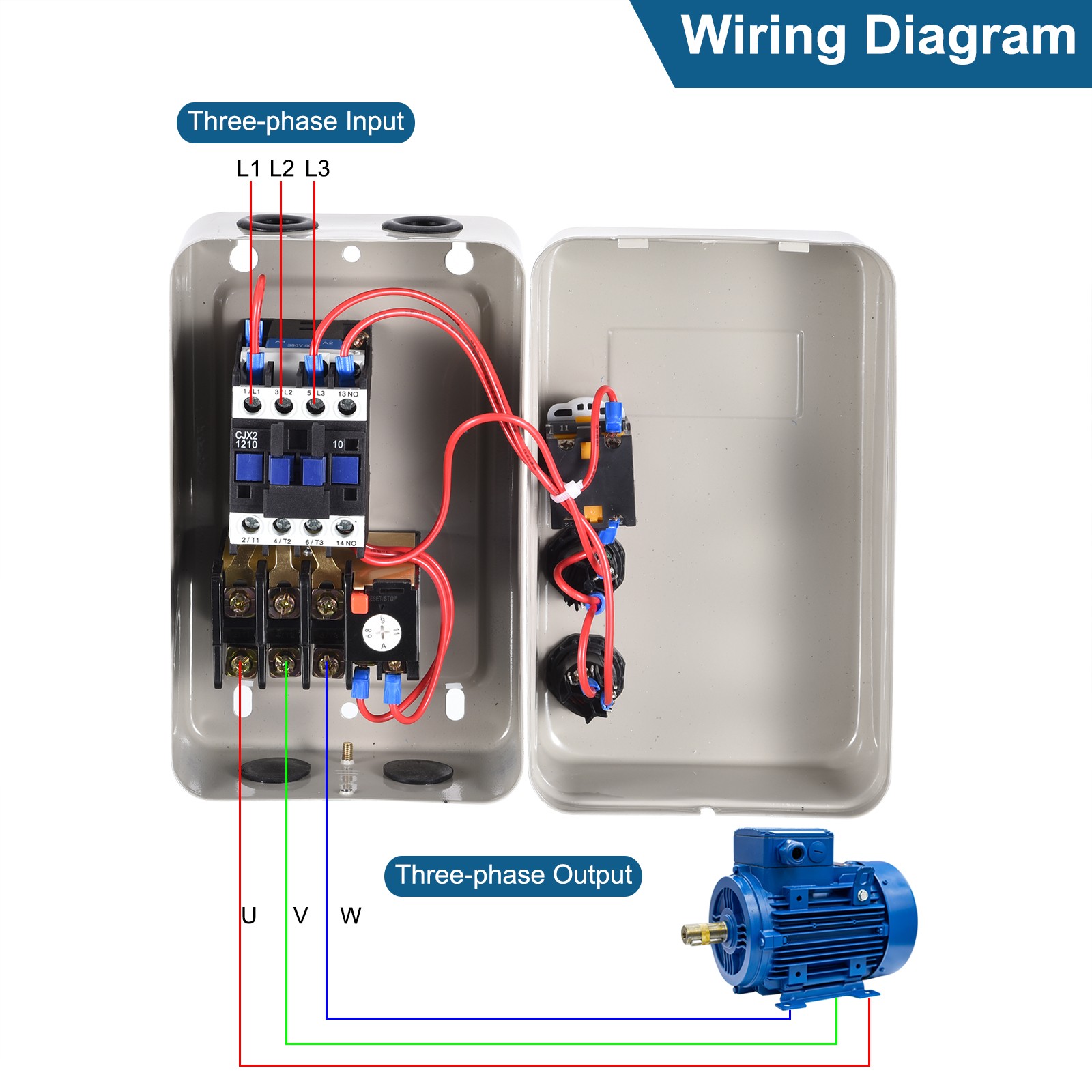 Magnetic Electric Motor Starter 380V 4KW 5HP 3 Phase Magnetic Switch Starter