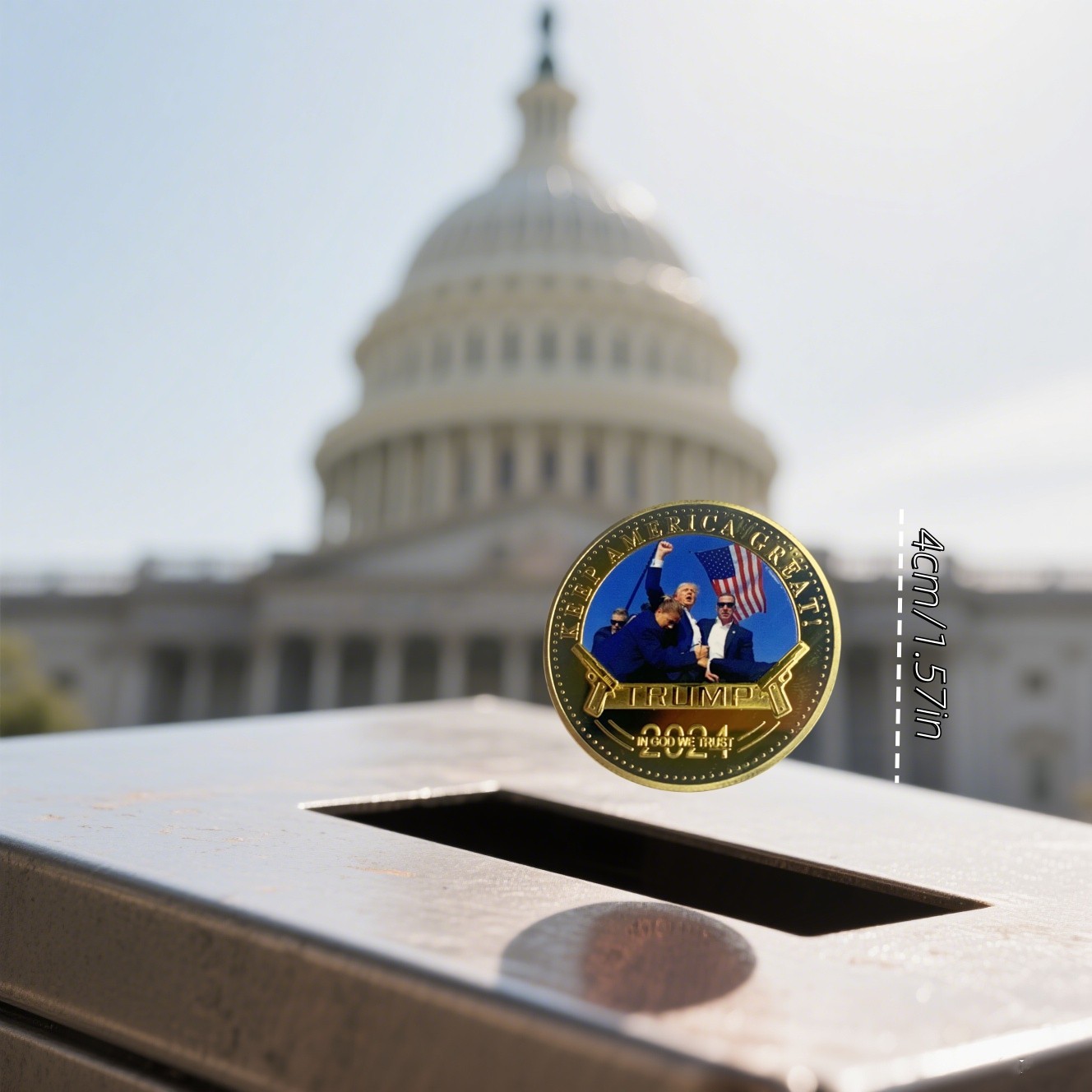 4 PCS 2024 President Trump Commemorative Coin Take America Back Metal Coin