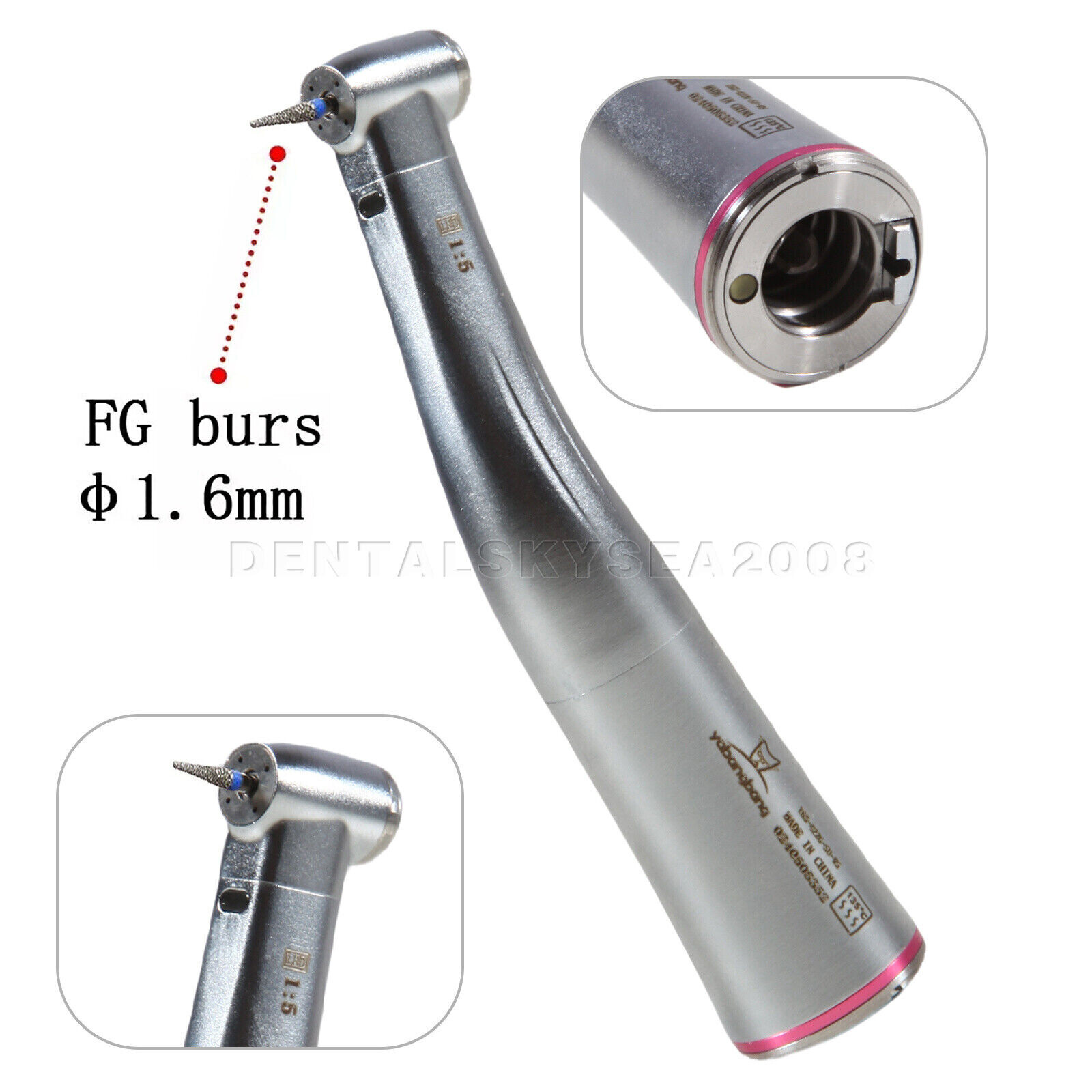 Dental 1:5 LED Fiber Optic Contra Angle Handpiece Fit For NSK Ti-MAX X95L