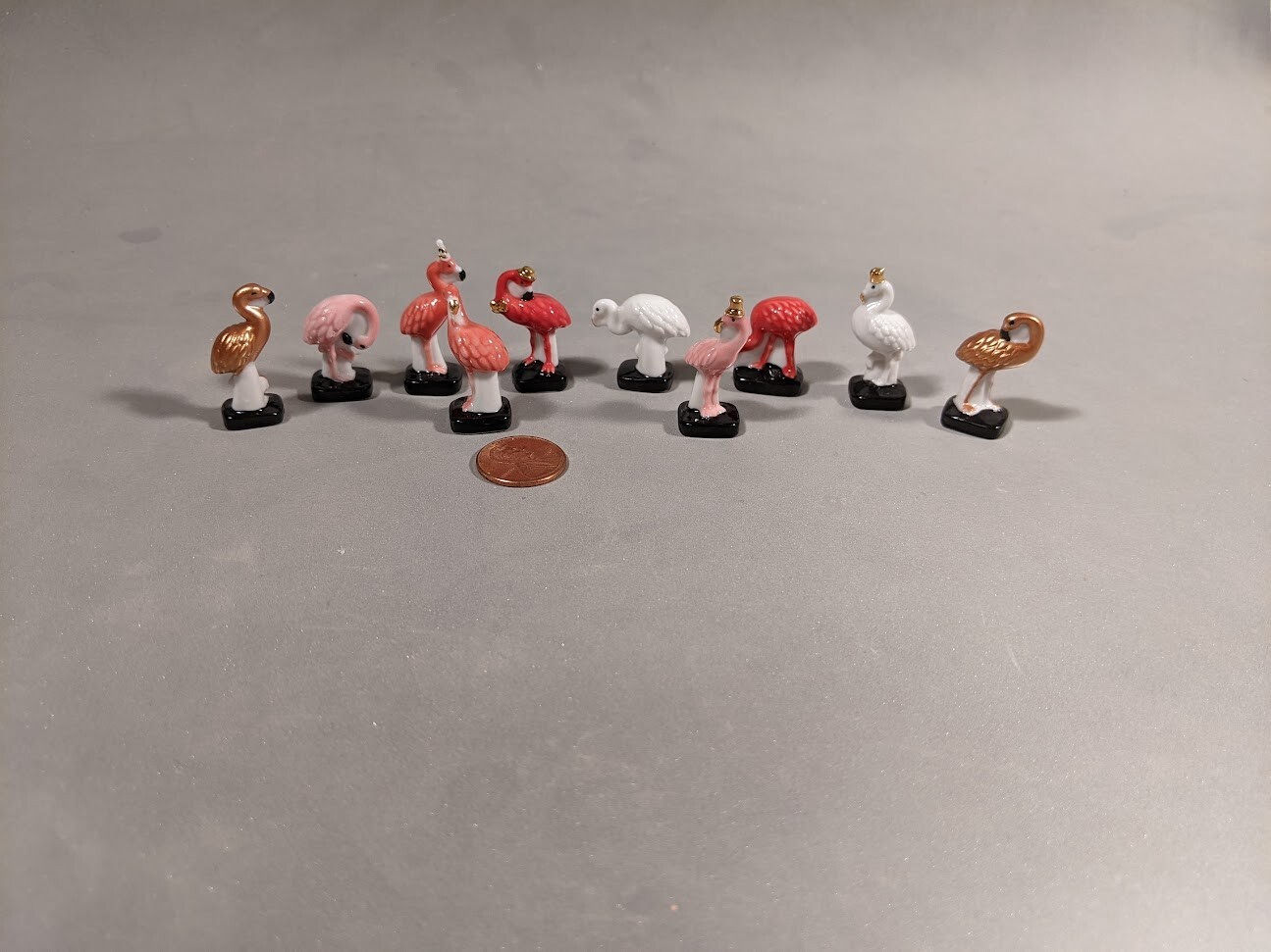 Flamingos, Peacocks, Swans and Chickens!  Porcelain French Feves   You Pick