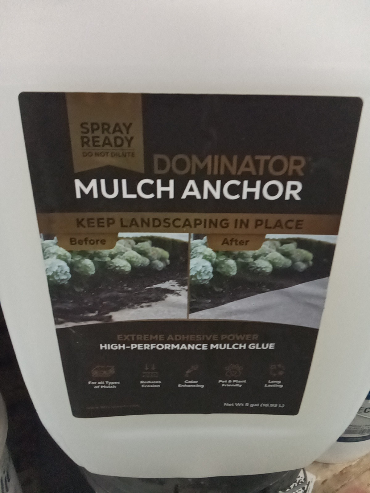 DOMINATOR Mulch Anchor 5 Gallon - Mulch Glue ,