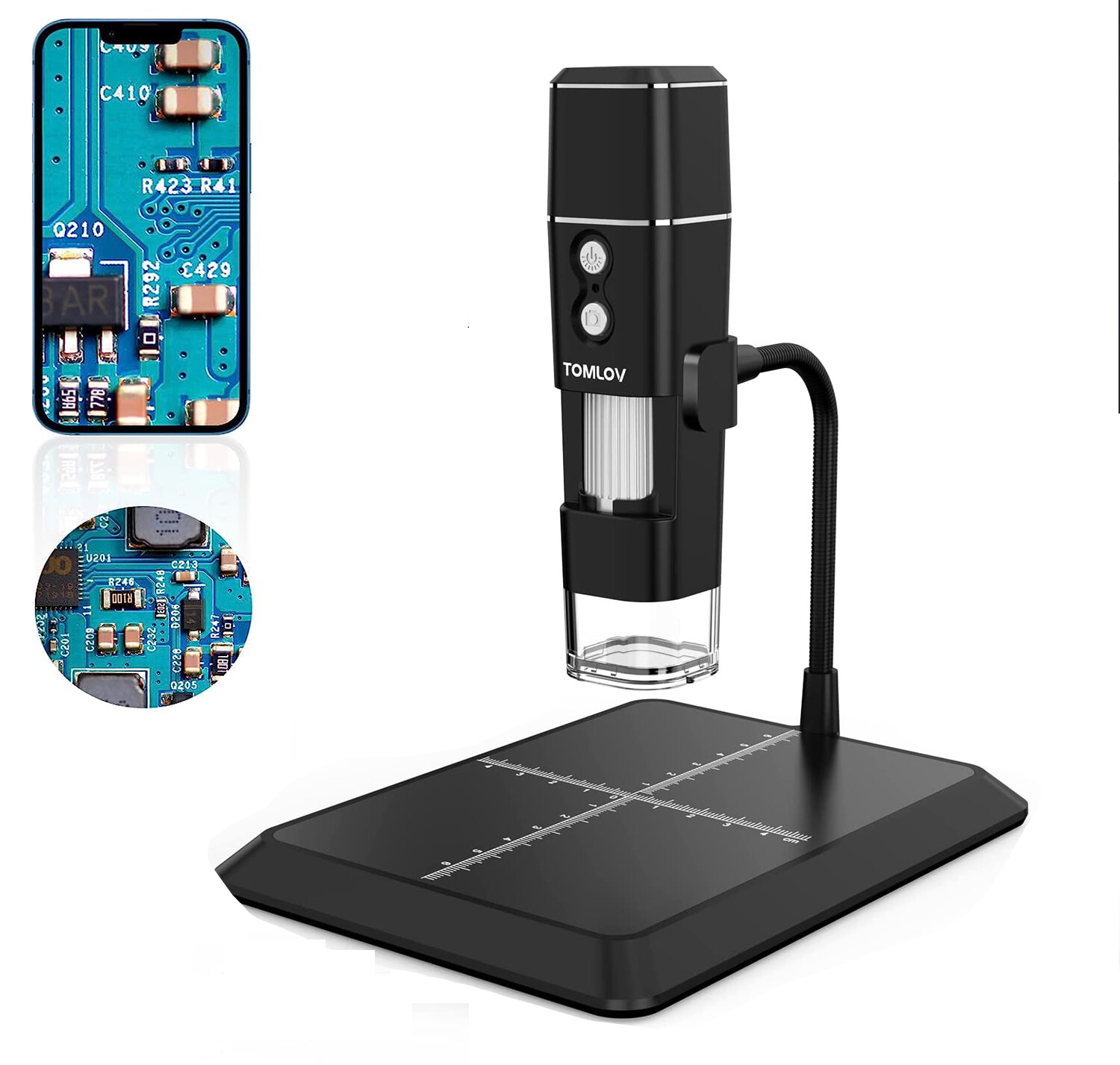 TOMLOV Digital Microscope Coin Microscope 50-1000X Magnification Handheld Used