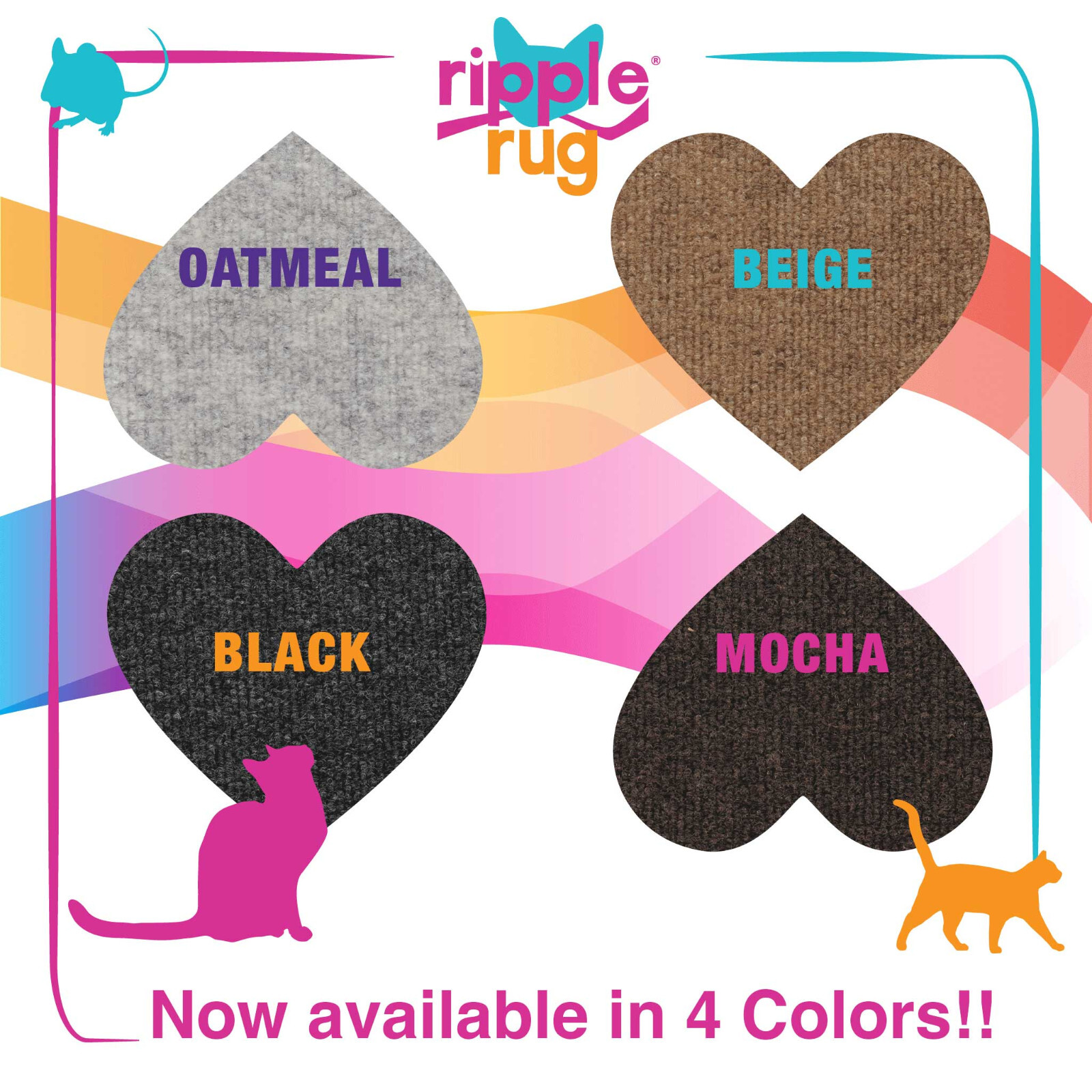 Updated-Ripple Rug Cat Activity Play Mat - Made in USA - We are the Manufacturer