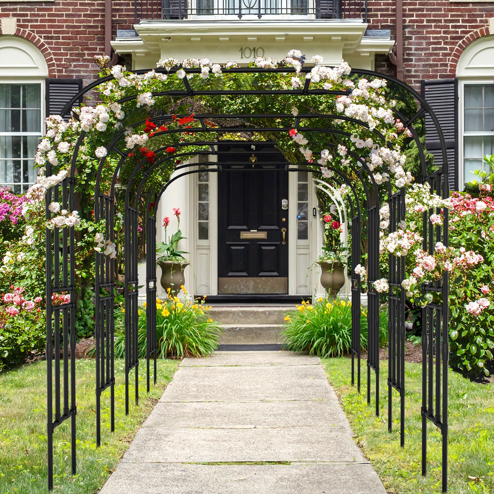 SUNYRISY Metal Garden Arch Trellis for Climbing Plants Garden Arbors and Arches