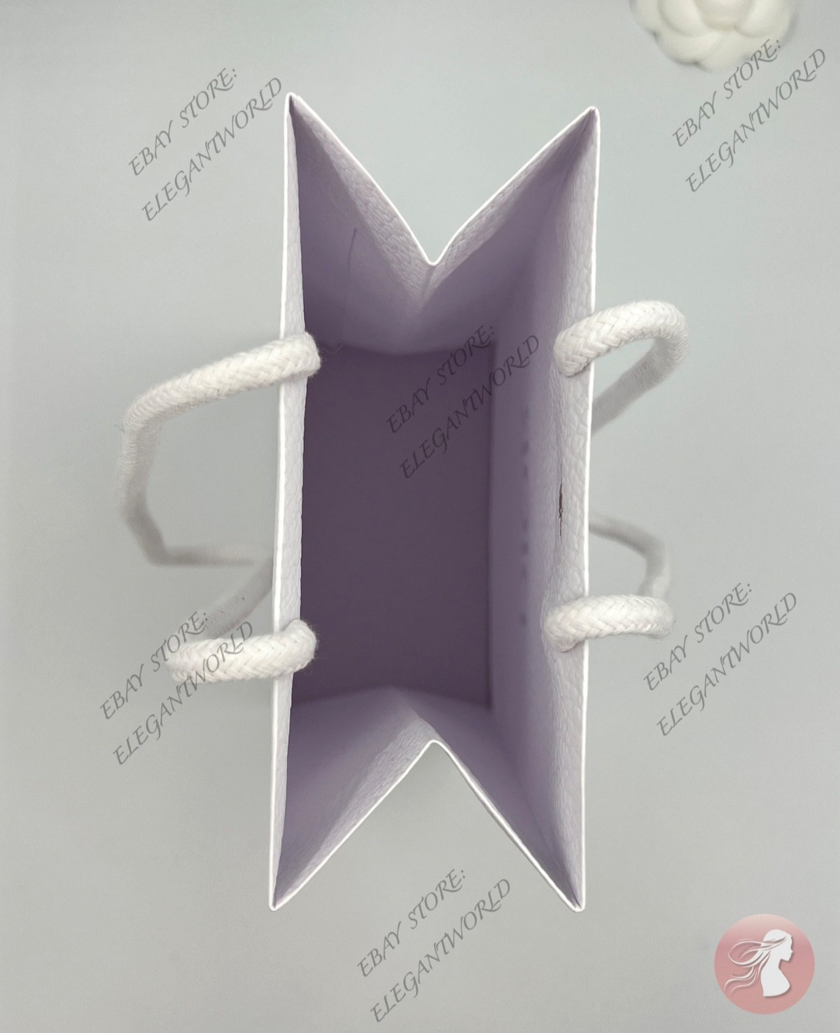 Dior Classic White Textured Paper Gift Bag New Small W. 5.75 x H. 9 x D. 3.25