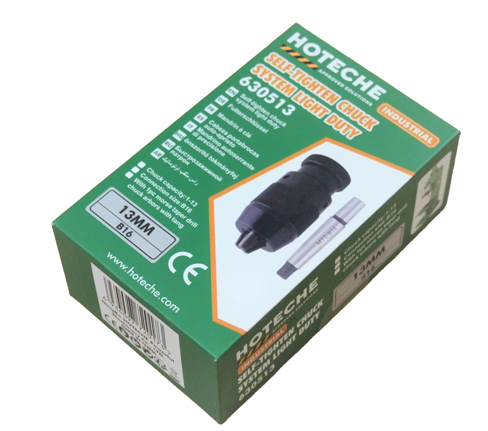 Hoteche Keyless Drill Lathe Chuck Self-Tightening 0-13mm 1/2" MT2-B16 630513