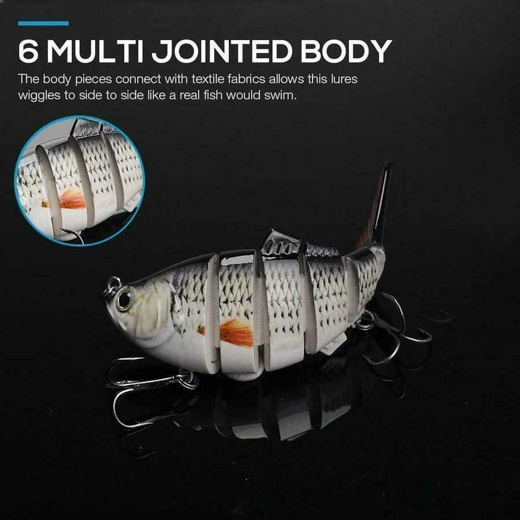 👍Lifelike swimbait crankbait fishing lures 5 pack lot tackle box multi jointed