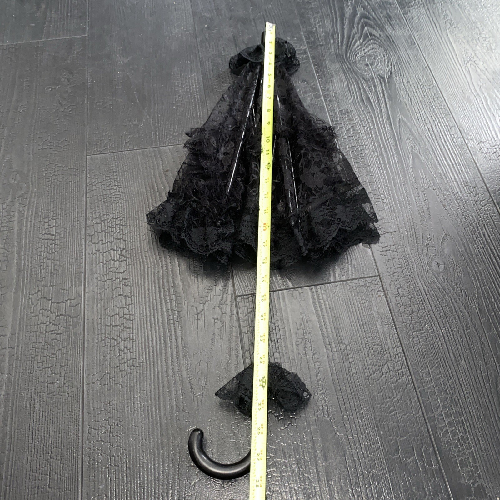 Goth Gothic Cosplay Wedding Bride Bridal Umbrella Parasol Black Lace