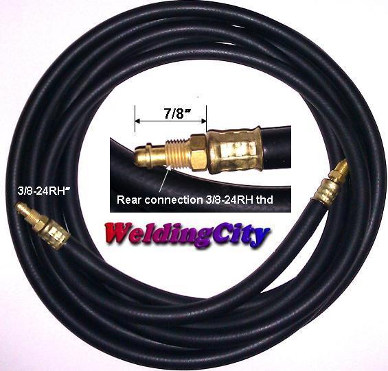 WeldingCity® Power Cable Gas Hose 57Y01R (Rubber) 12.5-ft TIG Welding Torch 9/17