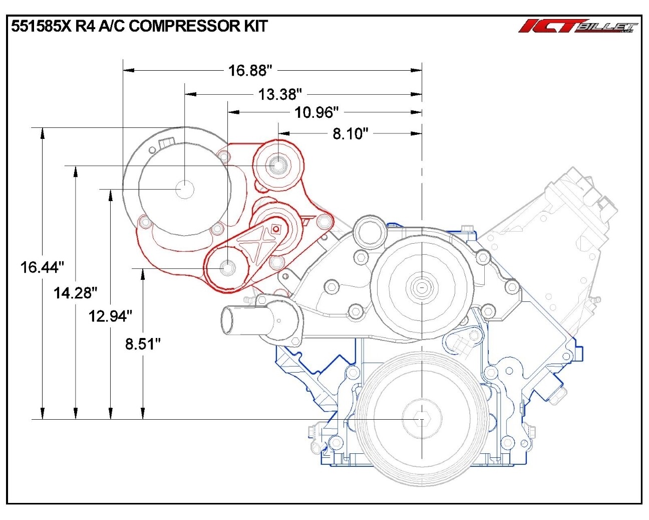 LS Camaro R4 A/C Compressor Bracket Kit