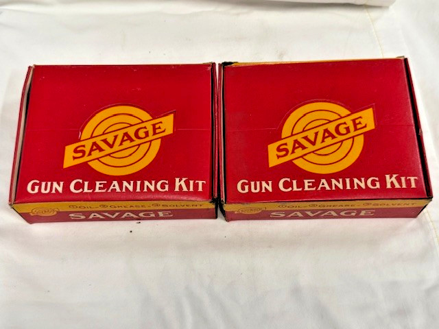 Savage Arms Gun Cleaning Kit Oil Tin RustVeto Gun Grease Solvent 3pk Vintage LOT