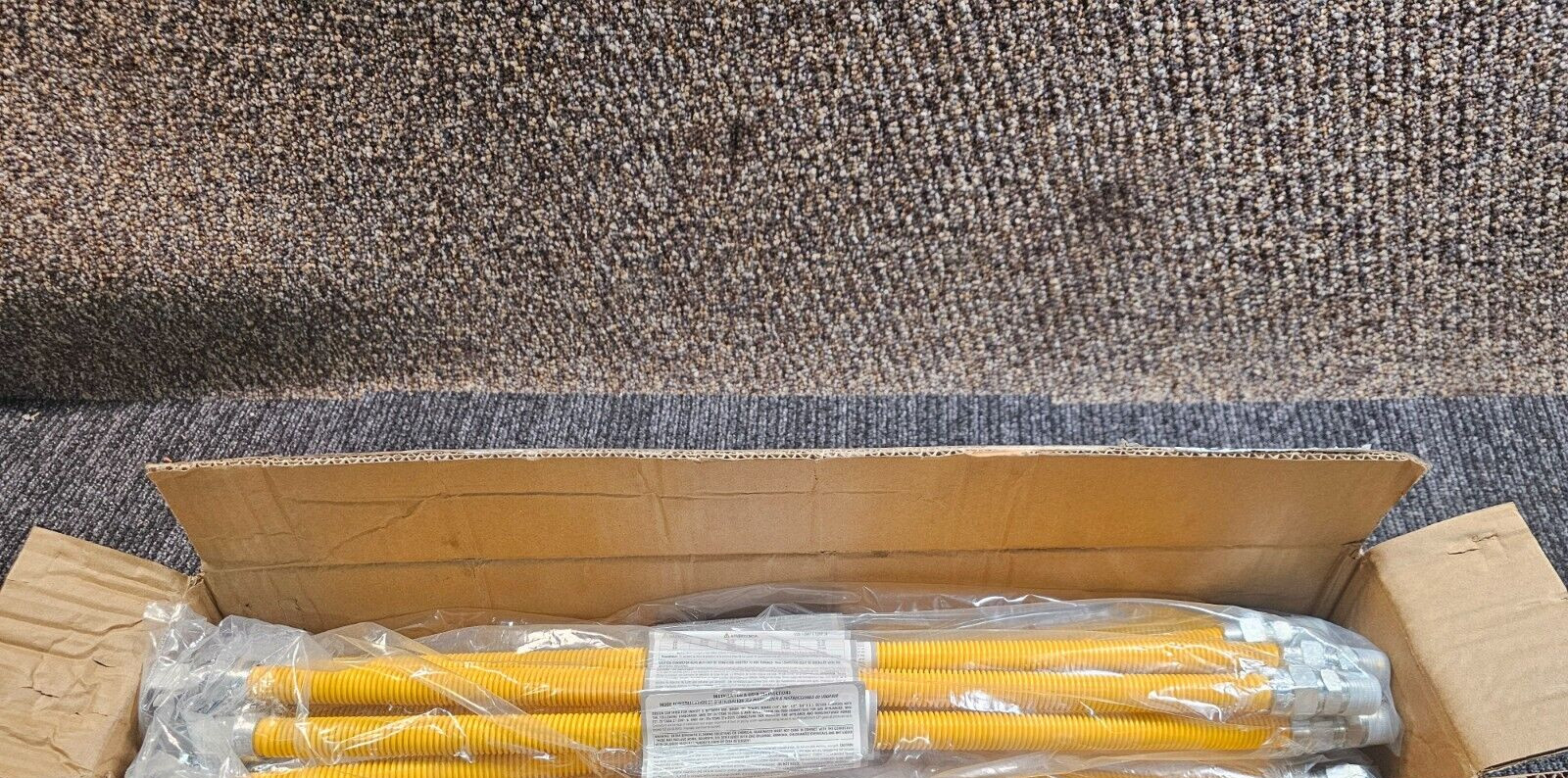 (QTY 5) Proline 1/2" MIP x 1/2" FIP x 24" Coated Stainless Steel Gas Connector