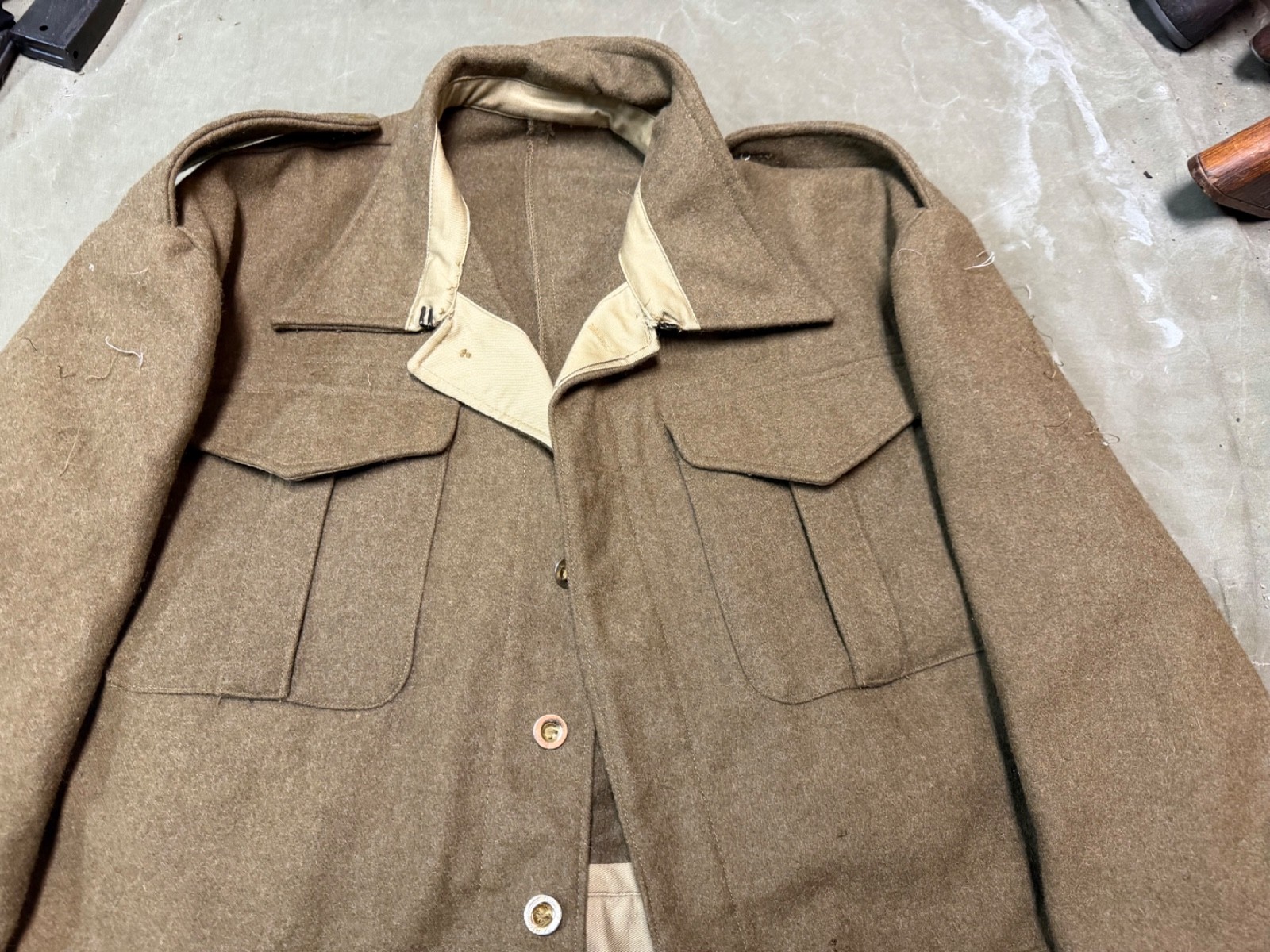WWII BRITISH ARMY P1937 P37 WOOL BATTLEDRESS FIELD JACKET-SIZE 2XLARGE