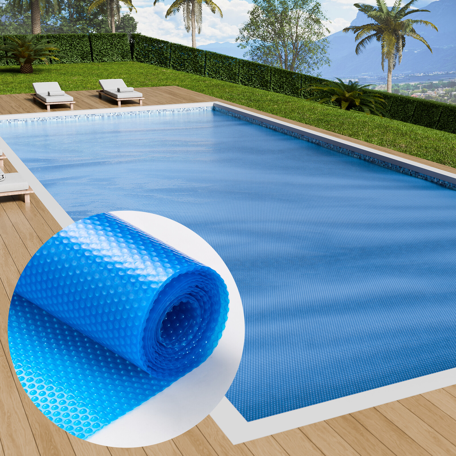 VEVOR 12 Mil Solar Pool Cover Heater 24x12 28x14 32x16 36x18 40x20 Blanket Pools