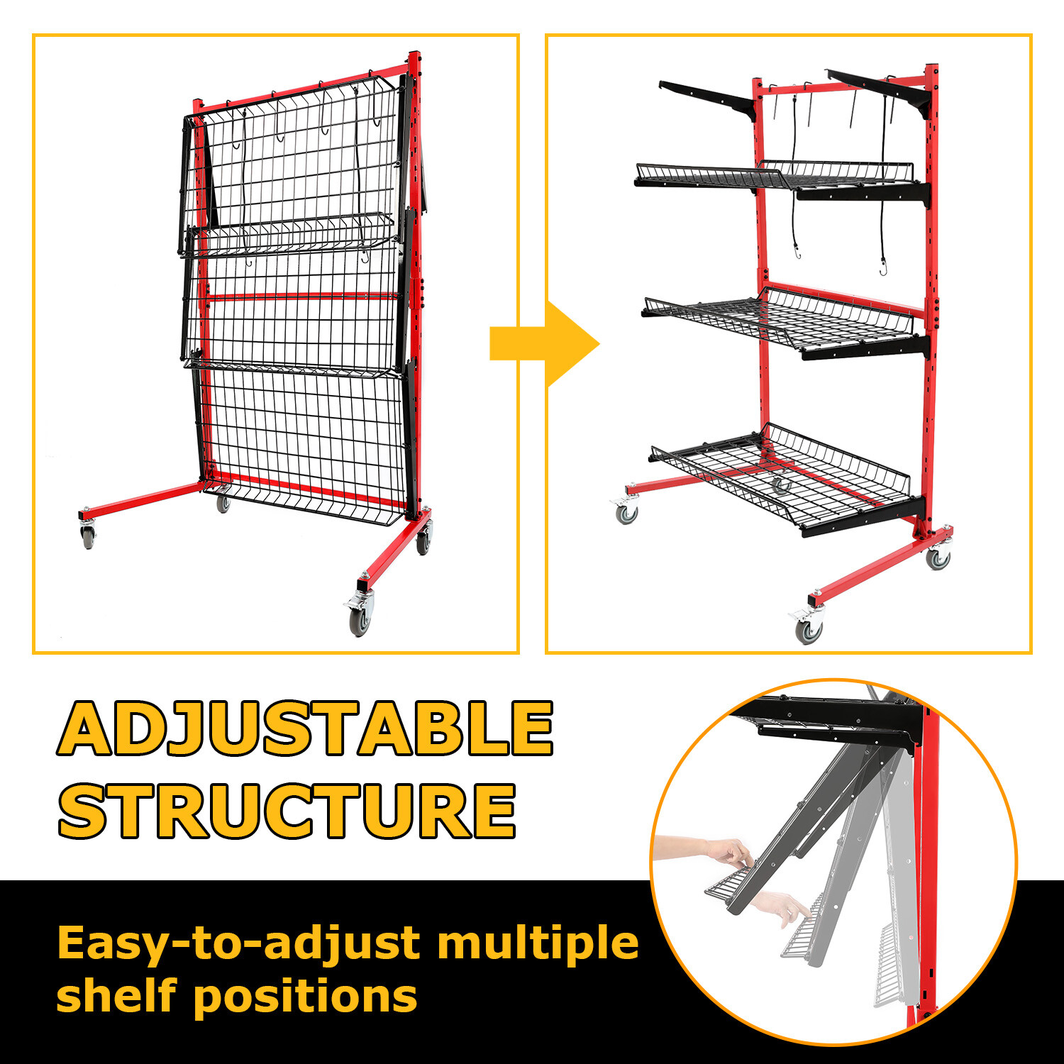 Universal Auto Body Rolling Parts Storage Rack for Repair Shops Garages Cart