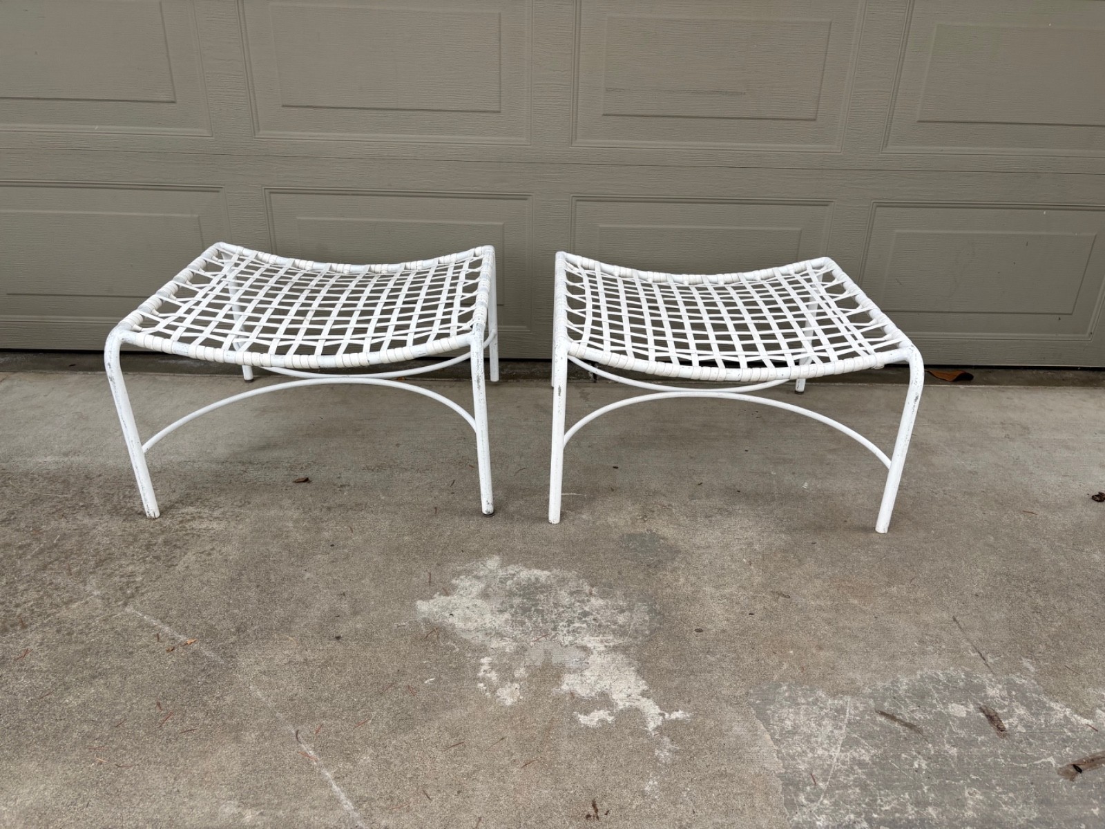 Pair Tadao Inouye Brown Jordan Kantan ottomans and lounge chair vintage MCM